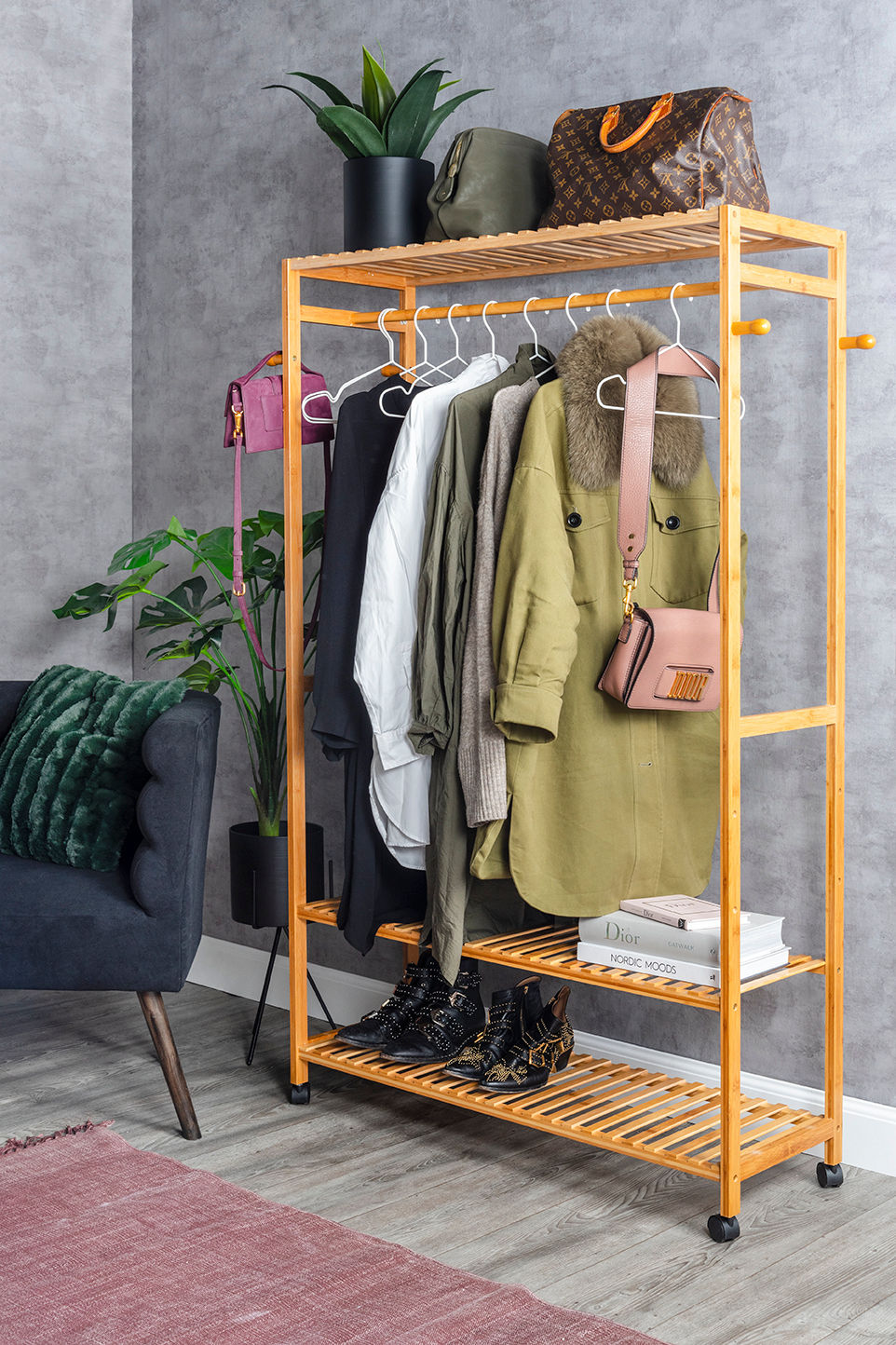 Garderobe Bamboo Leitmotiv Kleiderständer Bambus