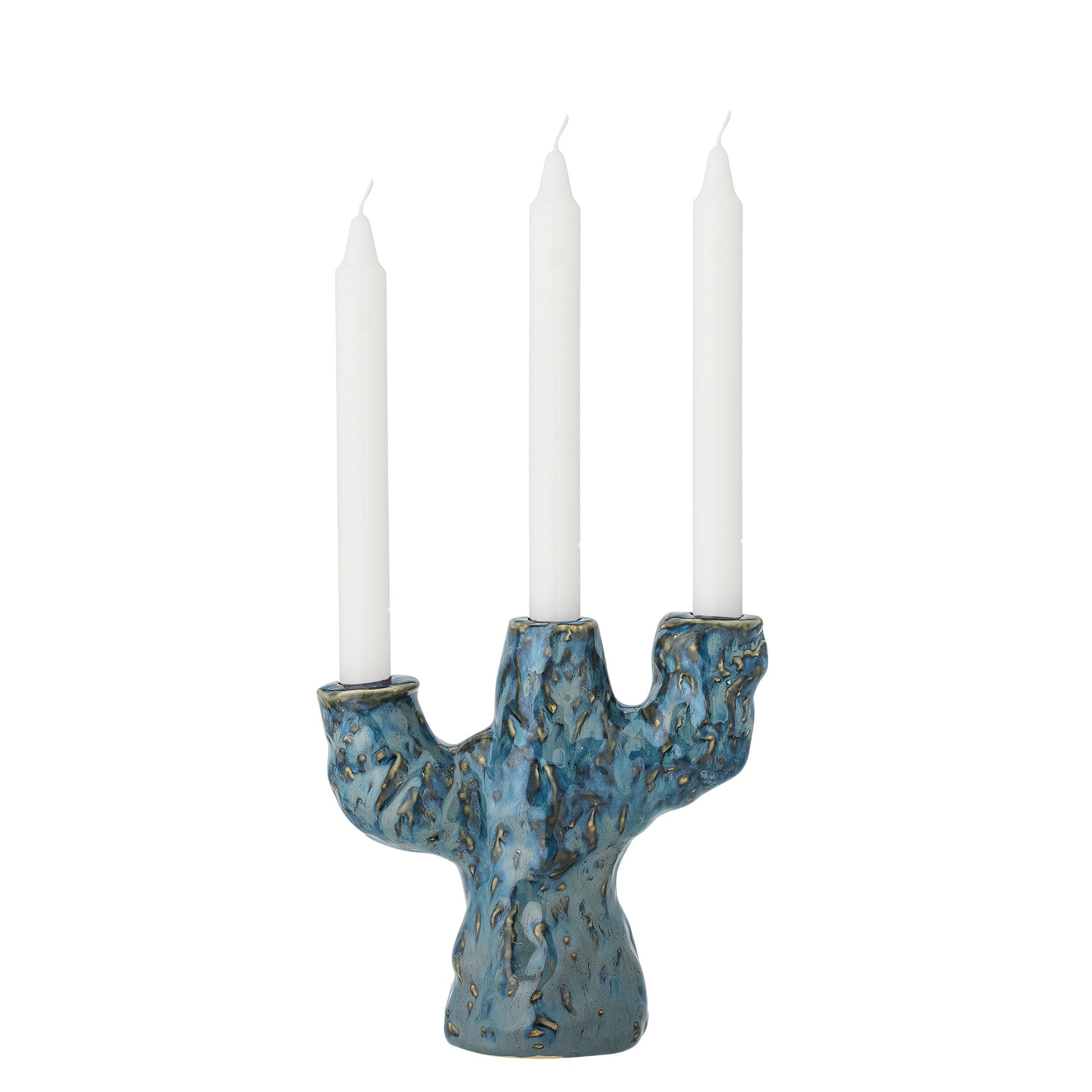 Tahoka Kerzenhalter, Blue, Steingut