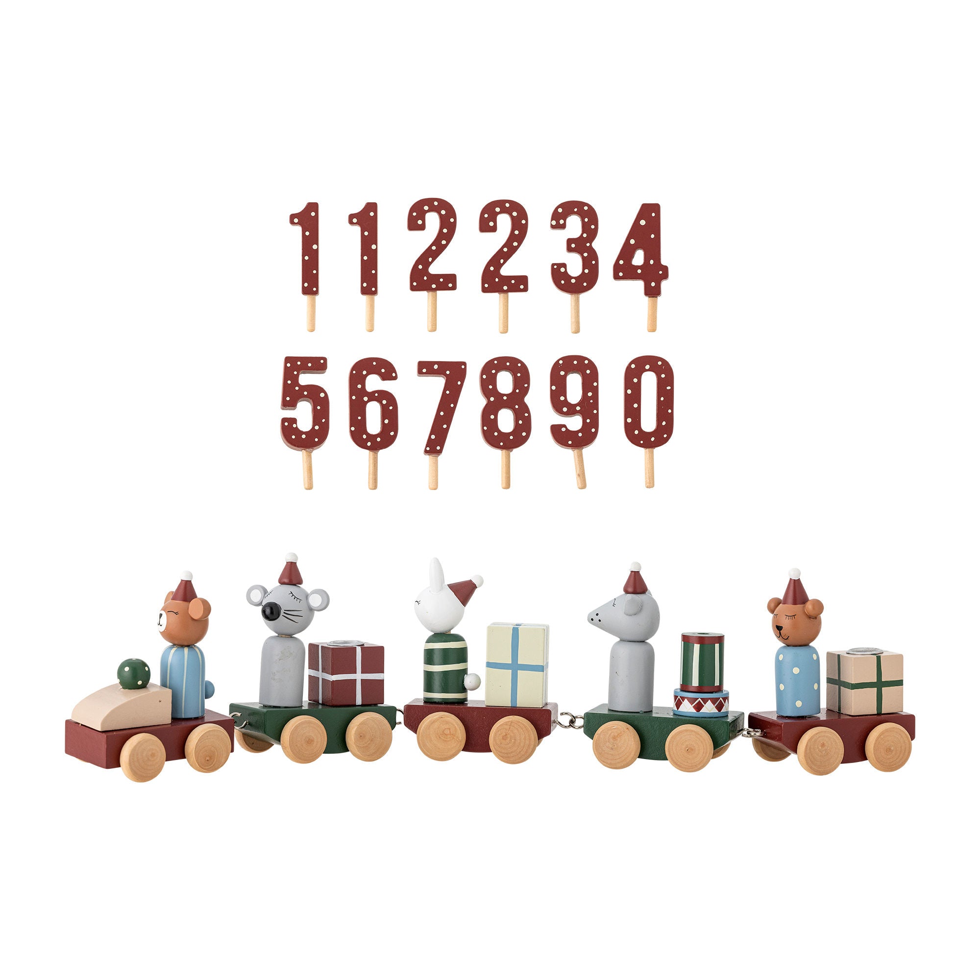 Junaid Deko – Weihnachtszug aus FSC-Holz mit Countdown & Kerzen