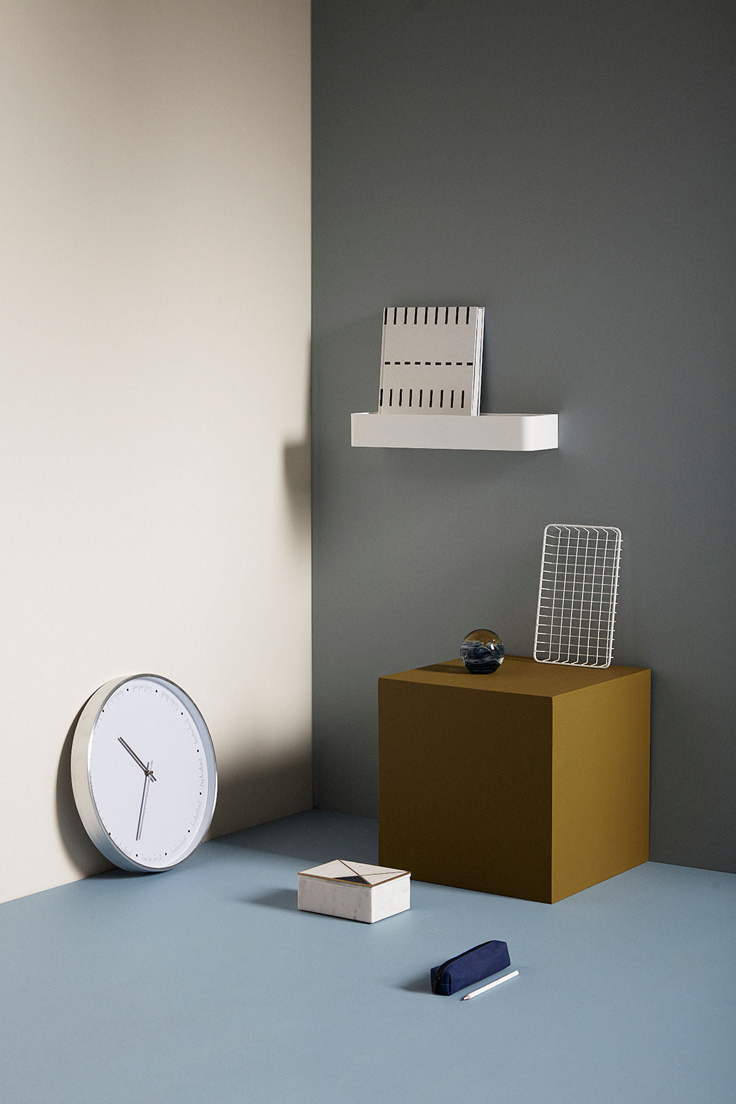 Time Uhr, Weiß, 40cm