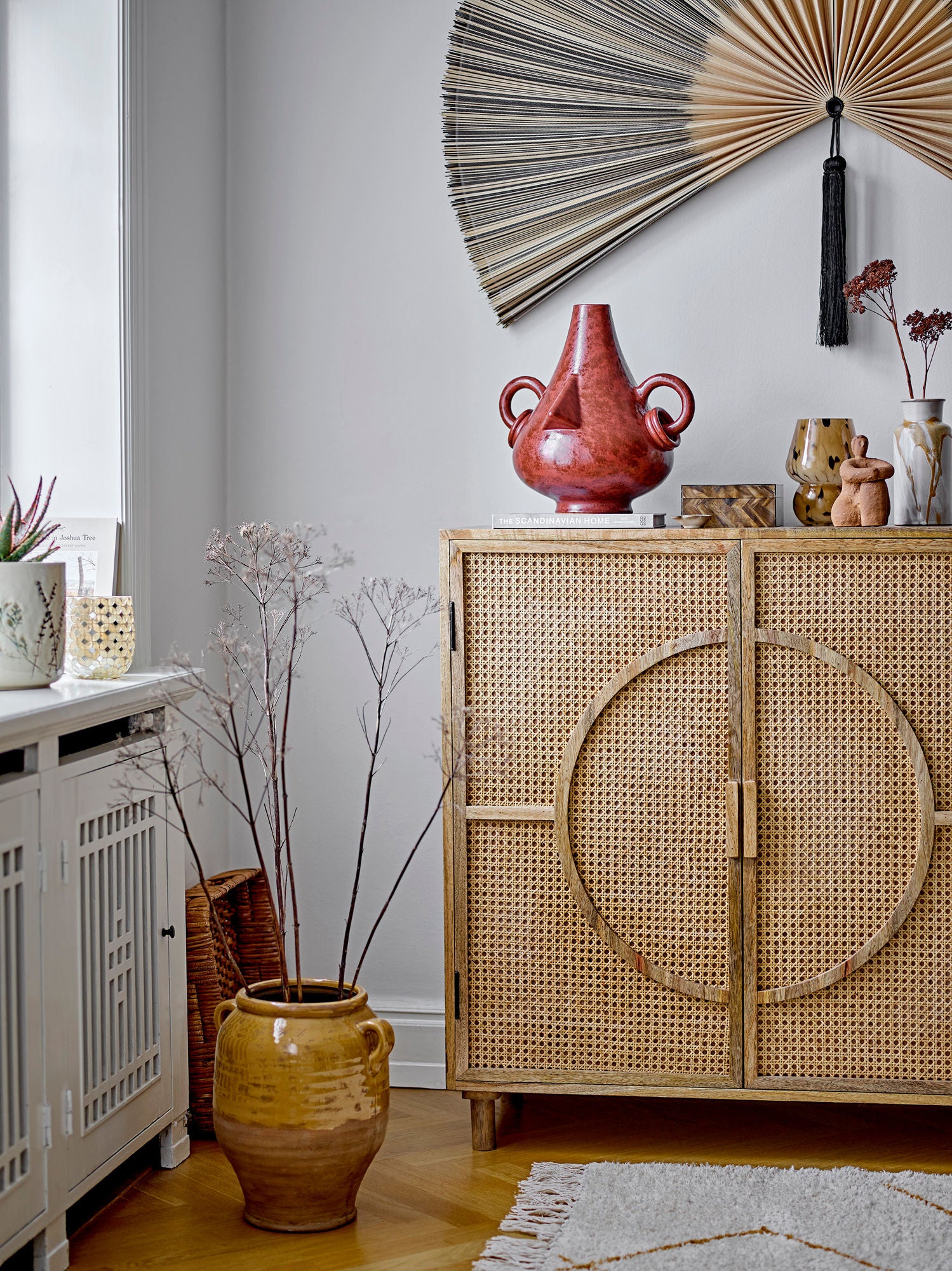 Tarun Deko Vase Steinzeug Braun Skulptur für Getrocknete Zweige