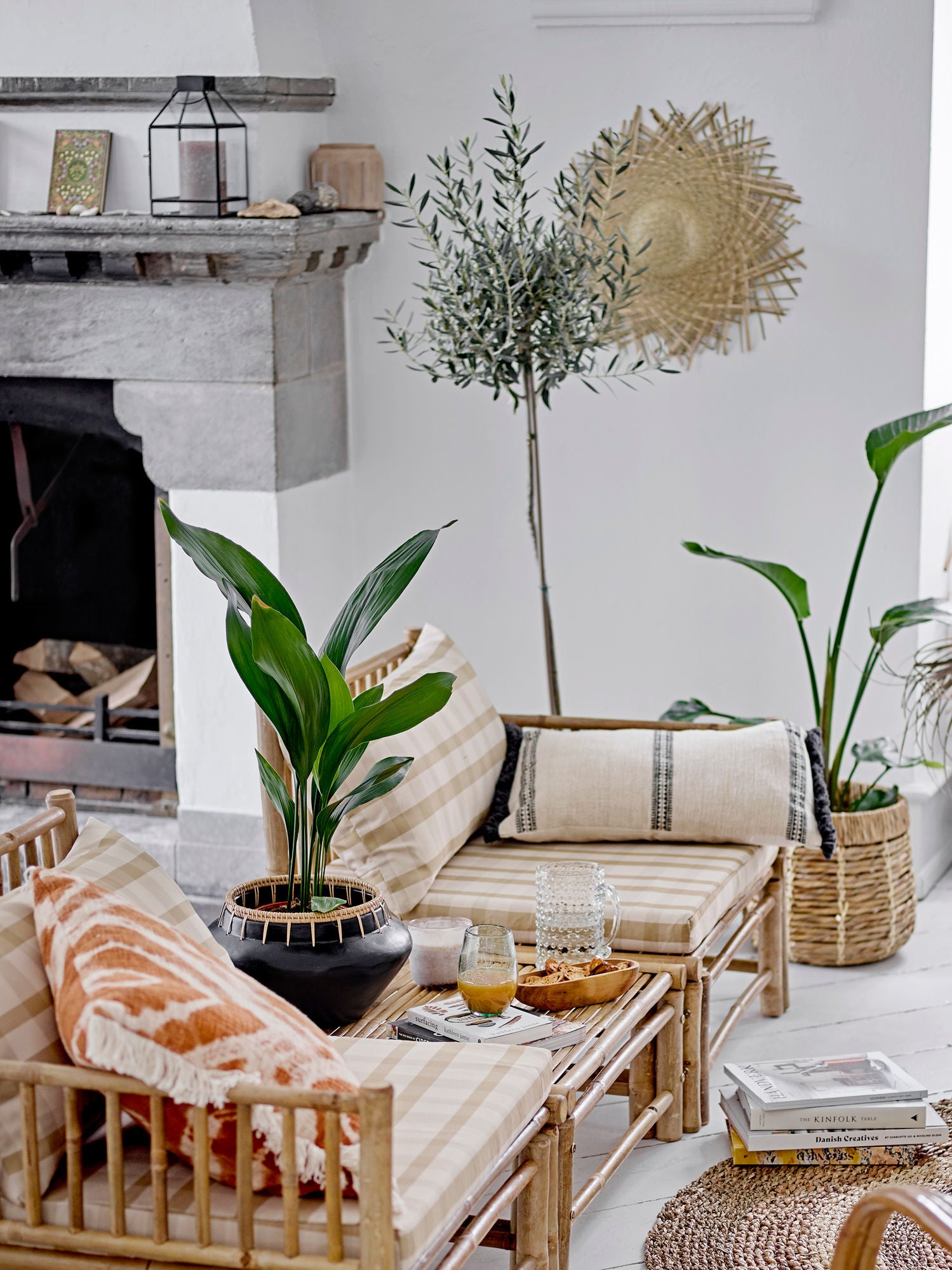 Korfu Modul-Sofa Linke Ecke Natur Bambus Vielseitige Outdoor Garnitur