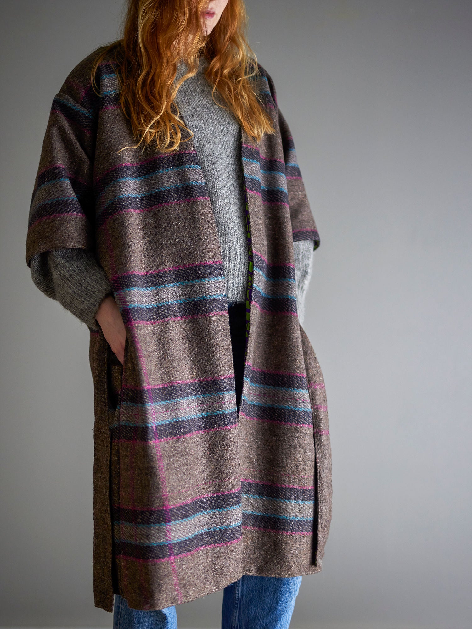 Rieti Kimono, Grau, Upcycled