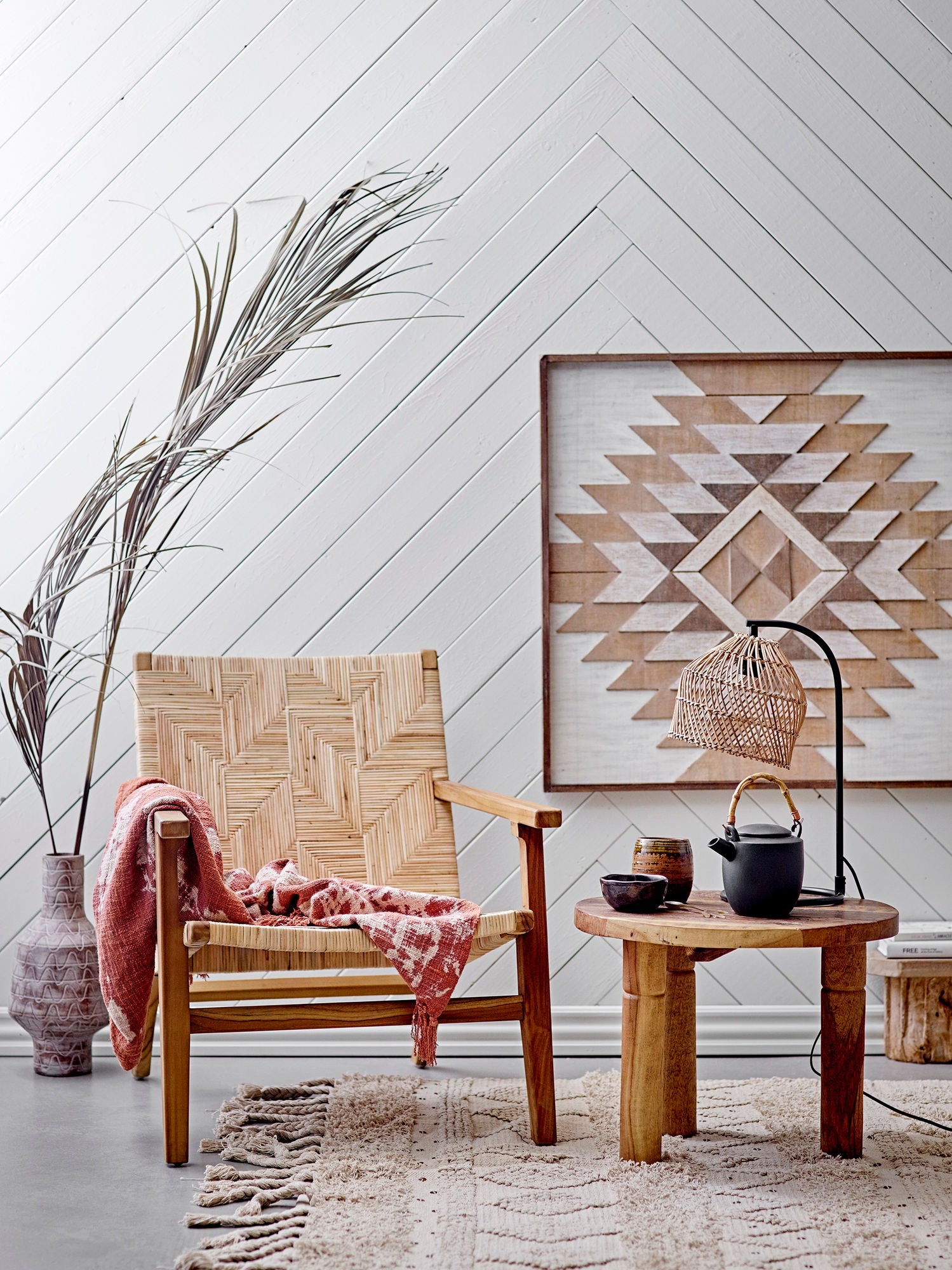 Dasha Baumwoll Teppich Rechteckig mit Fransen und Metallpailletten für Barfußkomfort und Wohlfühlstil