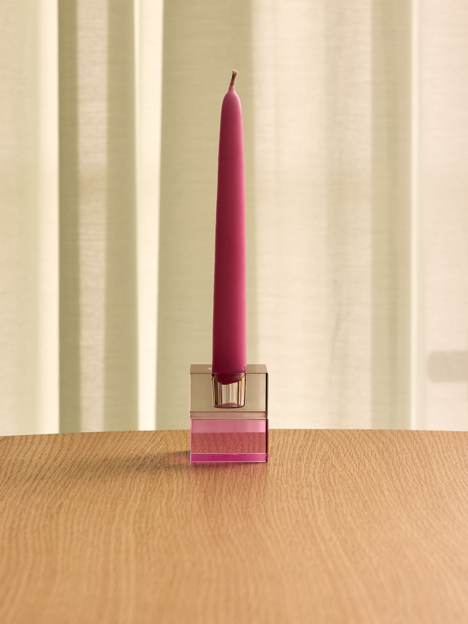 Block Kerzenständer Braun/Green & Gray/Rosa (2er Set)