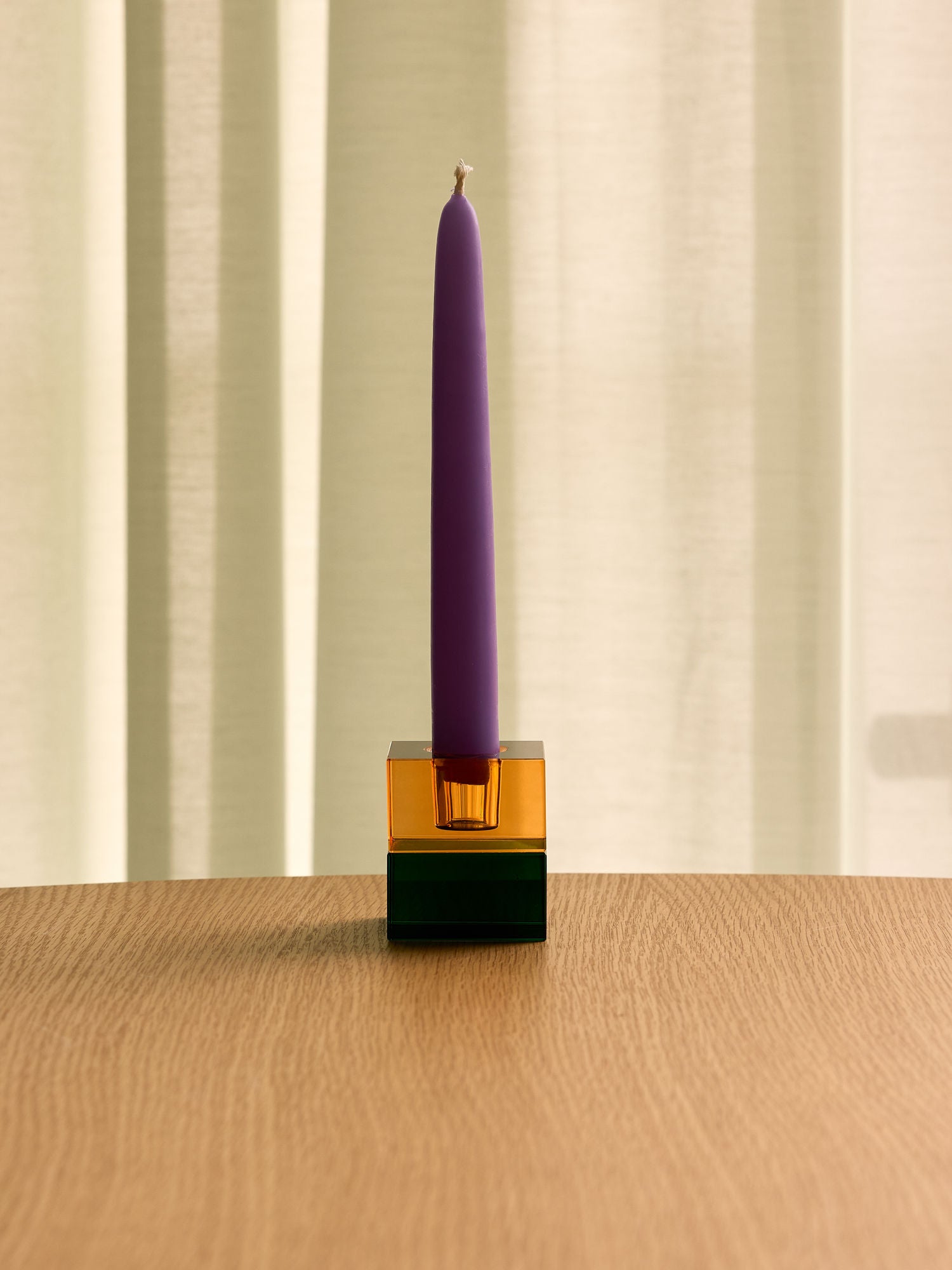 Block Kerzenständer Grün/Blue & Orange/Grün (2er Set)