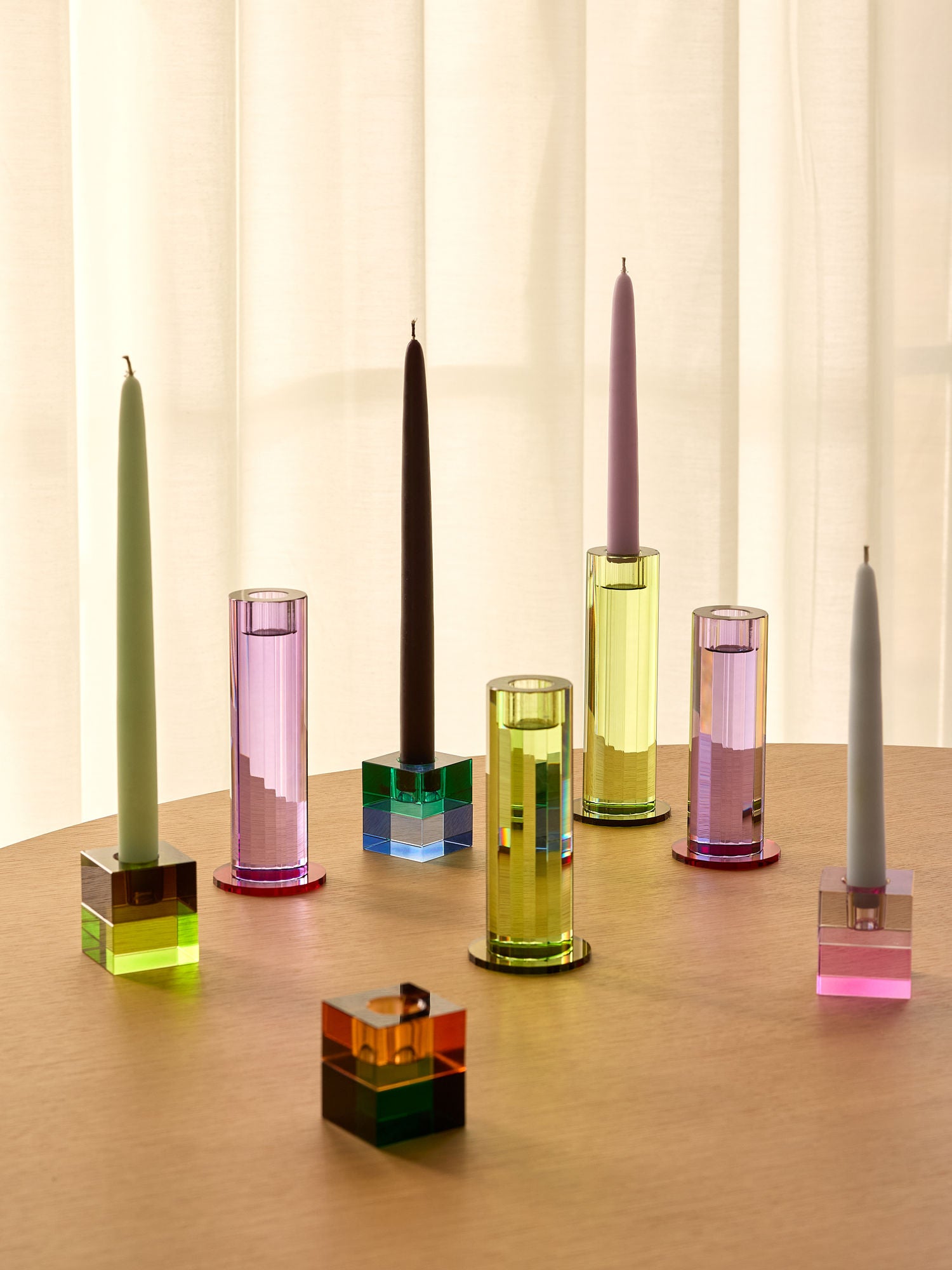 Cut Kerzenständer Lila (2er Set)