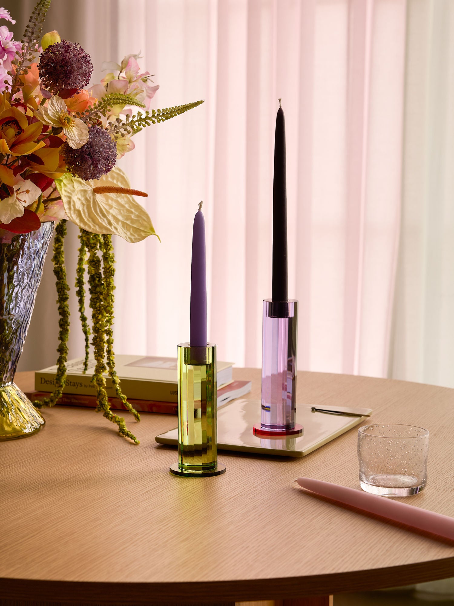 Cut Kerzenständer Lila (2er Set)