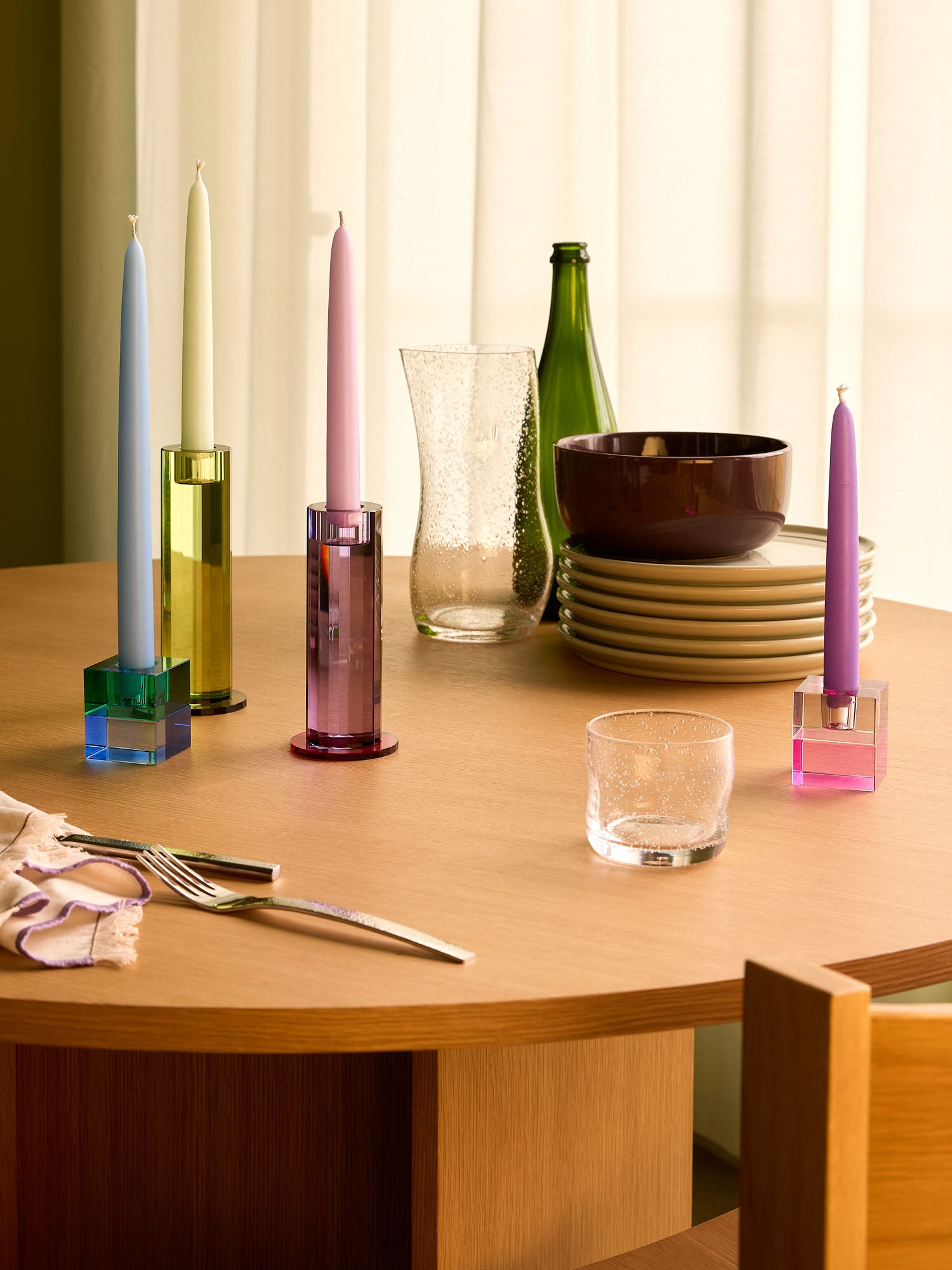 Cut Kerzenständer Grün (2er Set)