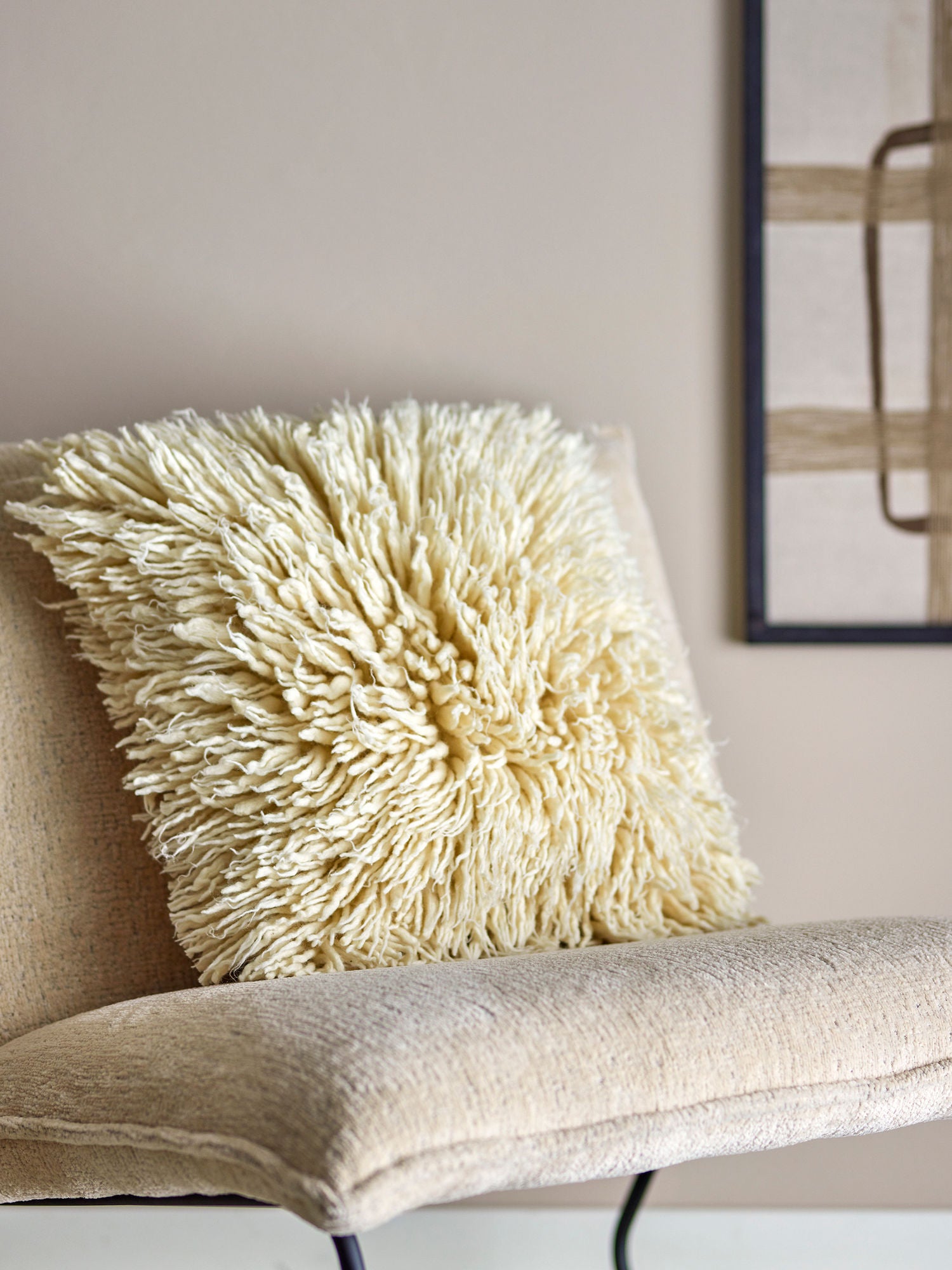 Star Kissen Natur Wolle Weiches Sofa Deko Leseecke Wärmendes Wohnaccessoire