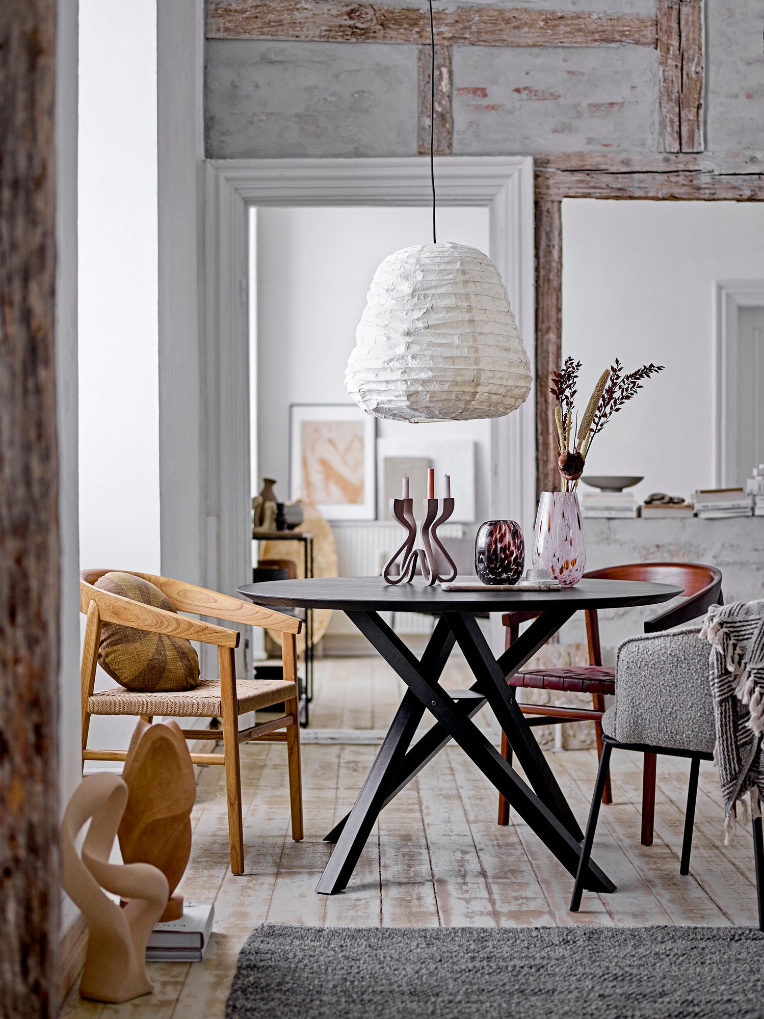 Berhan Steingut Skulptur Natur Deko Großes Raum Statement Stück für Wohnzimmer und Einrichtung