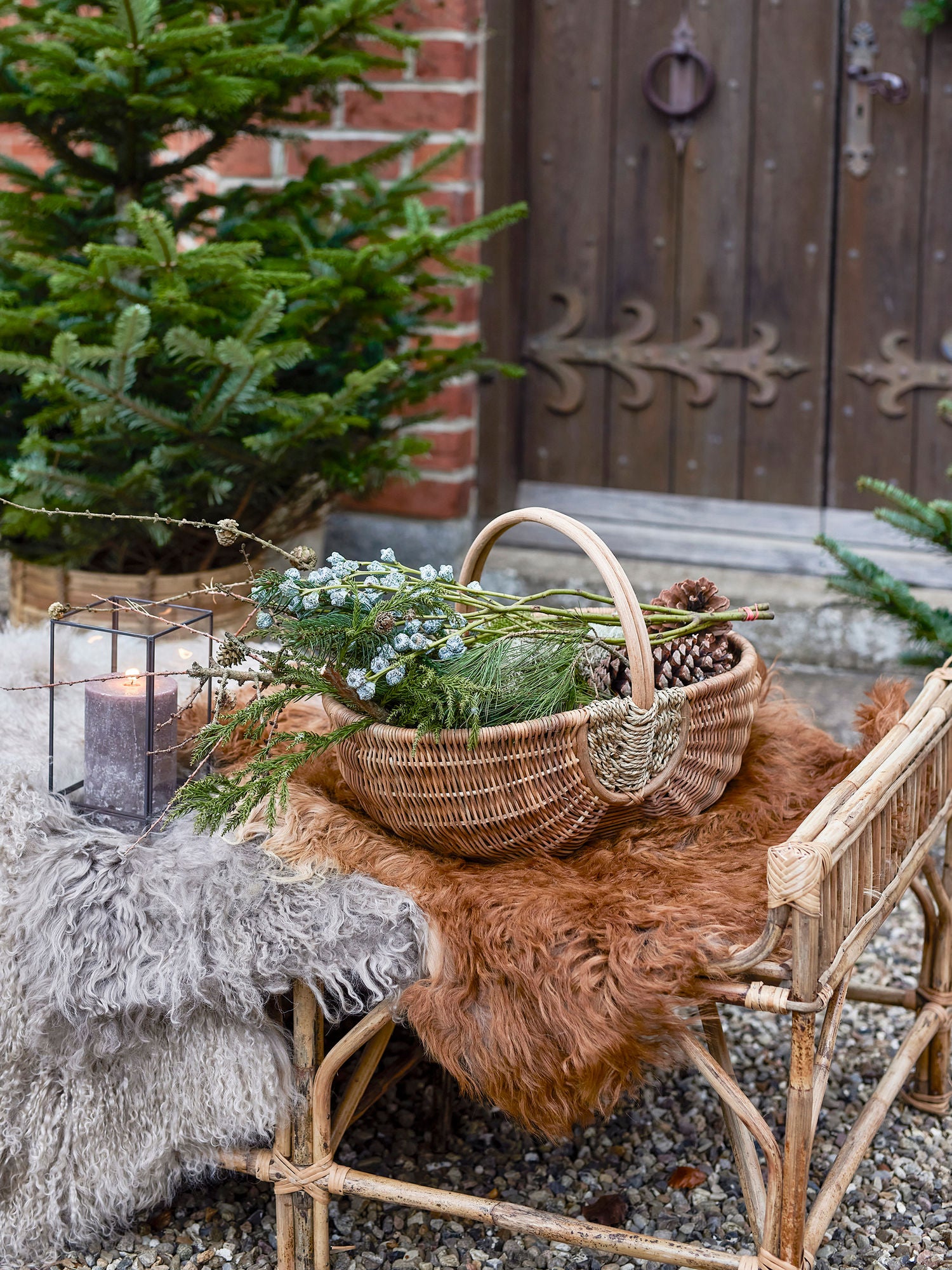 Abo Leder, Braun, Lammfell