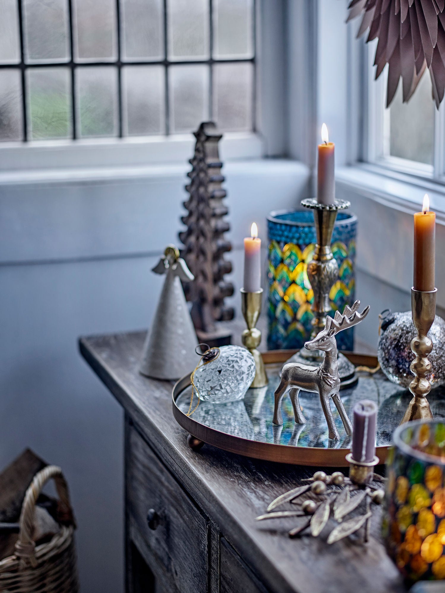 Glacier Tablett, Gold, Metal, Glass