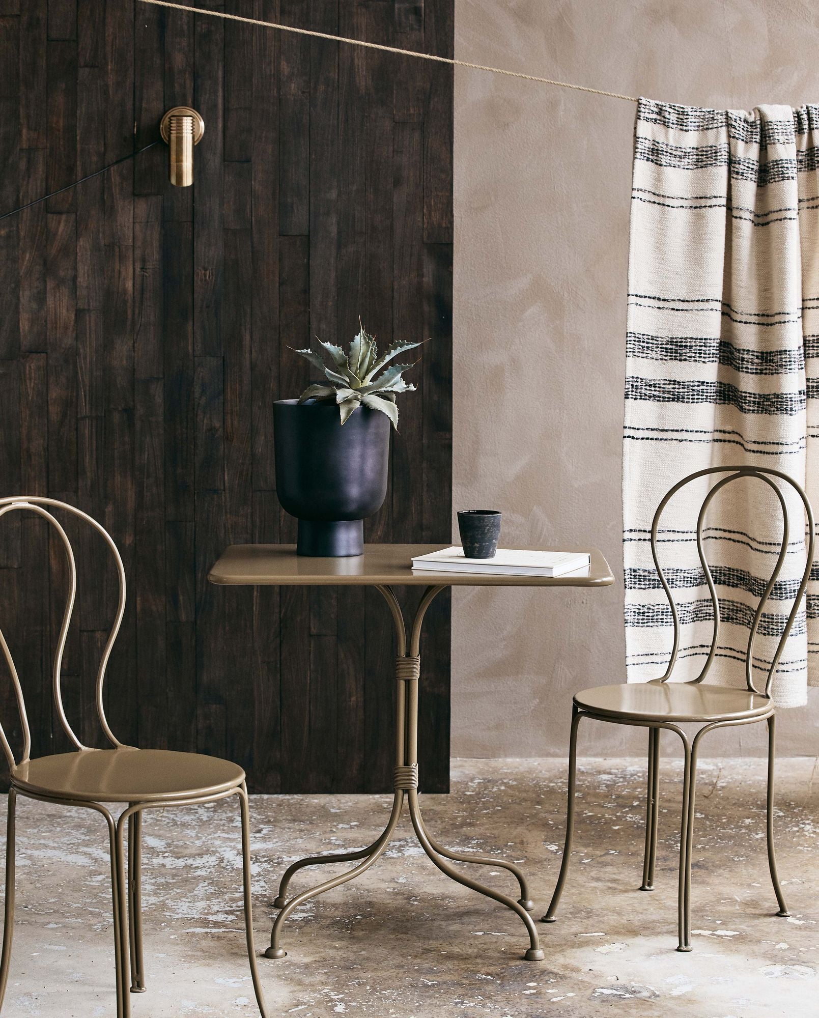 ANSER Bettüberwurf Streifenmuster 270x270 Baumwolle Off-White