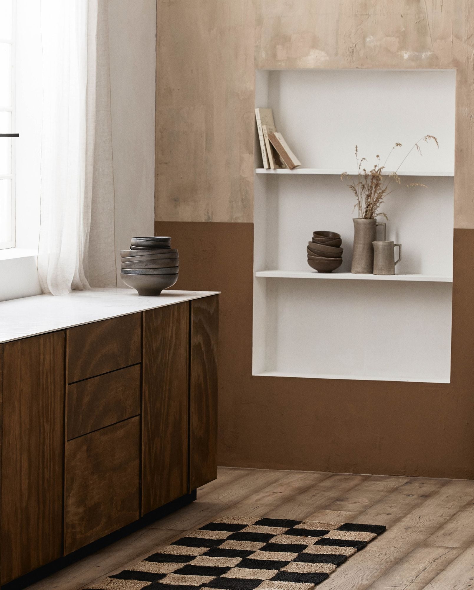 NANEA Jute Teppich 90x60 Natur Warmes Raumgefühl Langlebig und Strapazierfähig