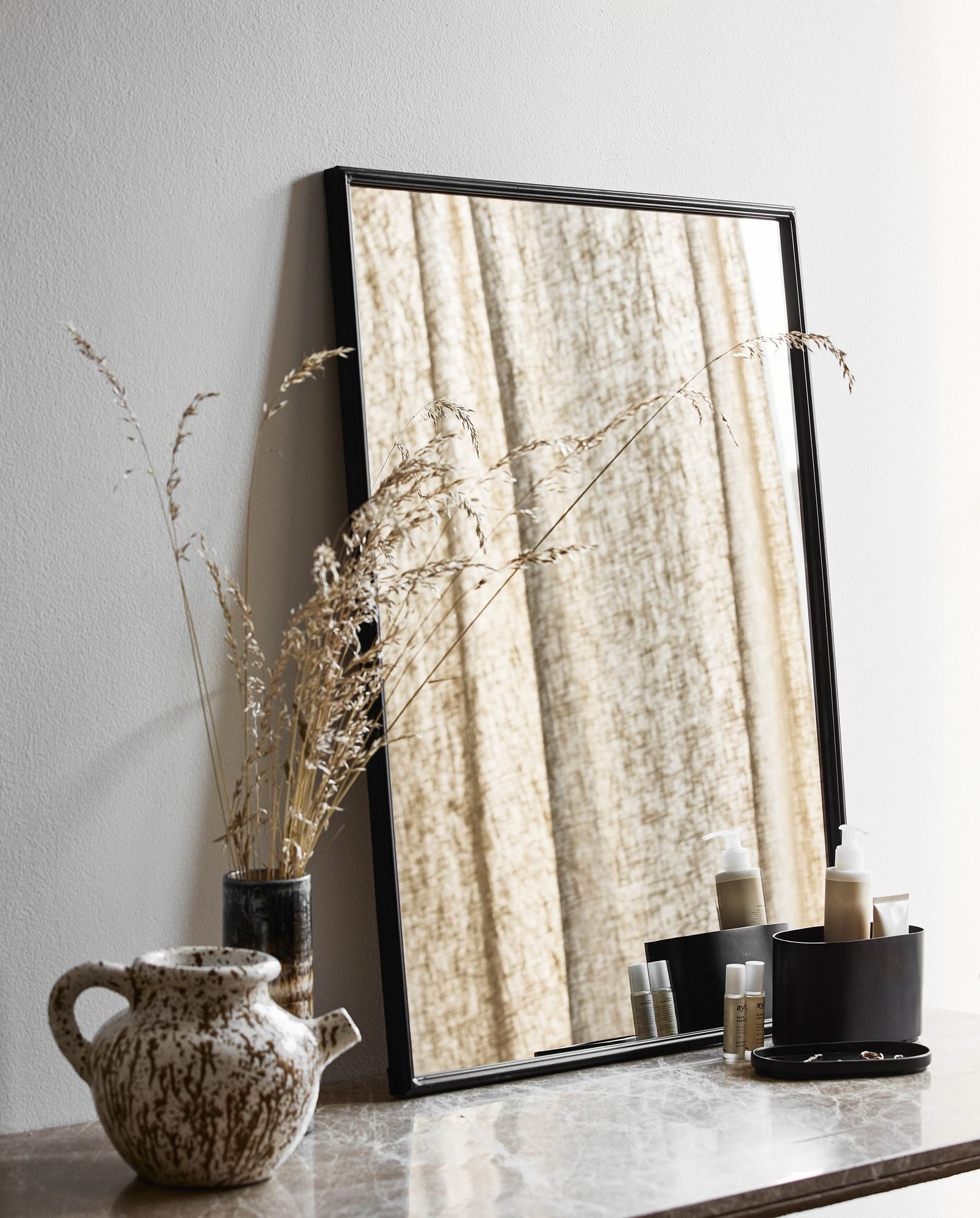 SAMOS Glasierte Vase Braun Weiß mit Goldakzenten Dekoratives Highlight