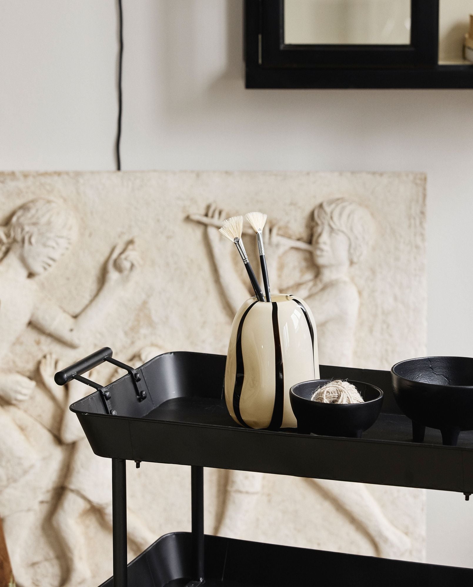 FULDA Eisenrollwagen Auf Rollen mit Lagerfläche und Industriellem Look