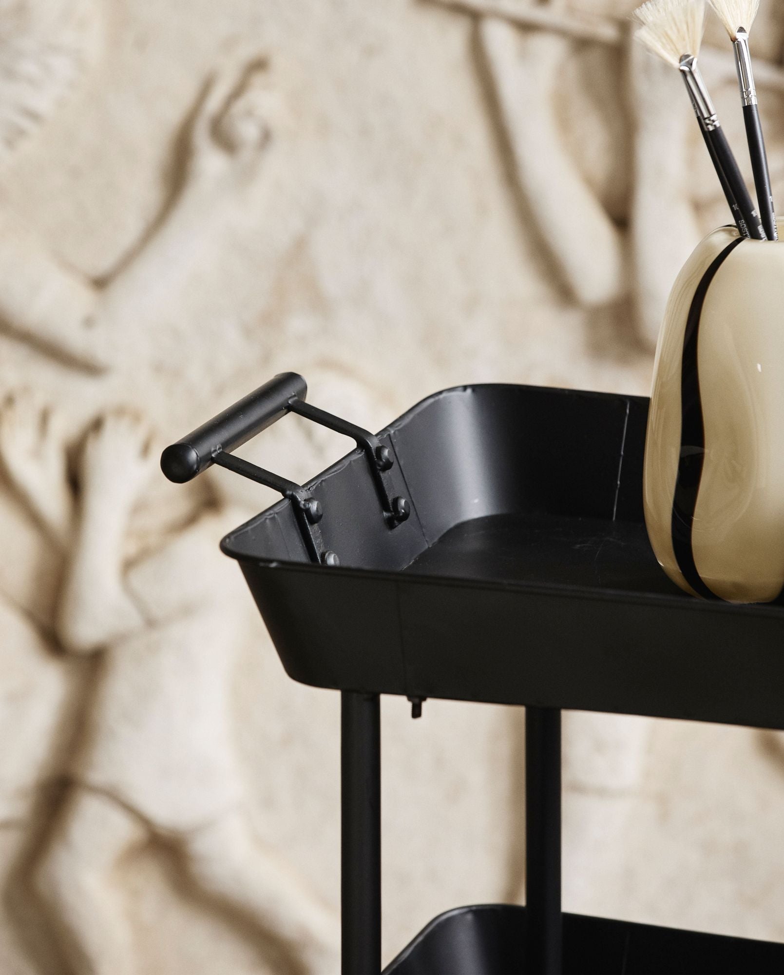 FULDA Eisenrollwagen Auf Rollen mit Lagerfläche und Industriellem Look