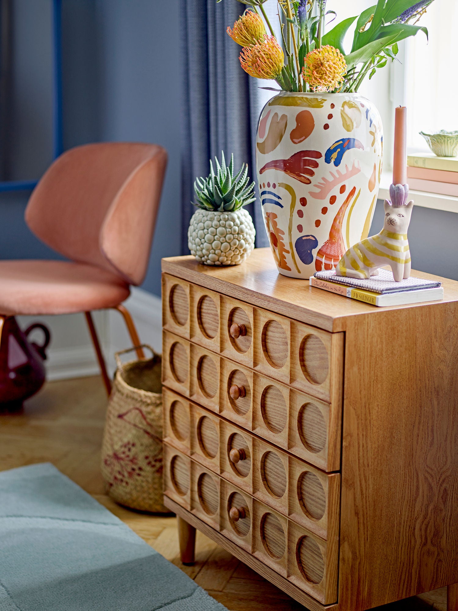 Horus Vase, Orange, Steingut