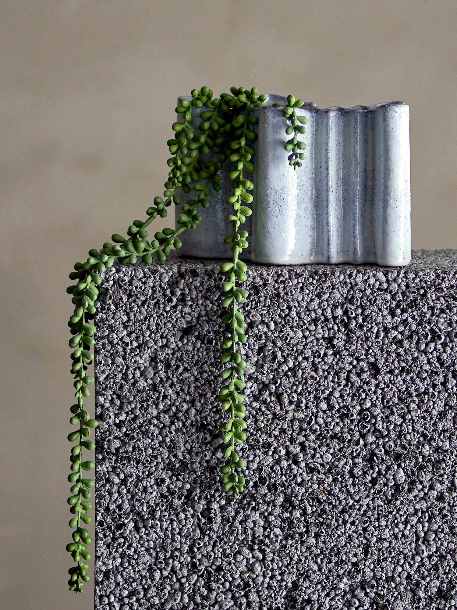 Lindae Vase, Blue, Steingut