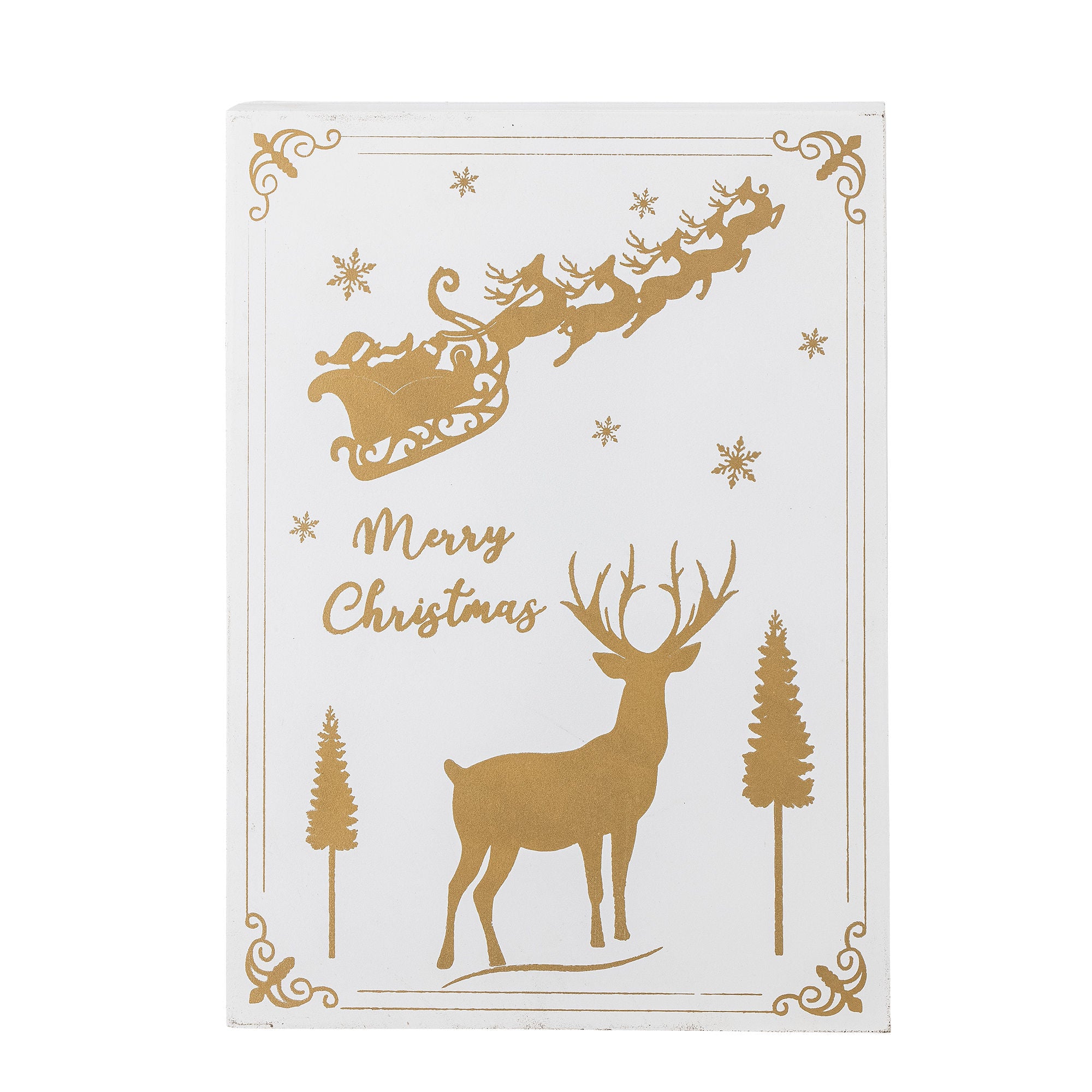 Elimar Kalender mit Licht, weiß, Sperrholz