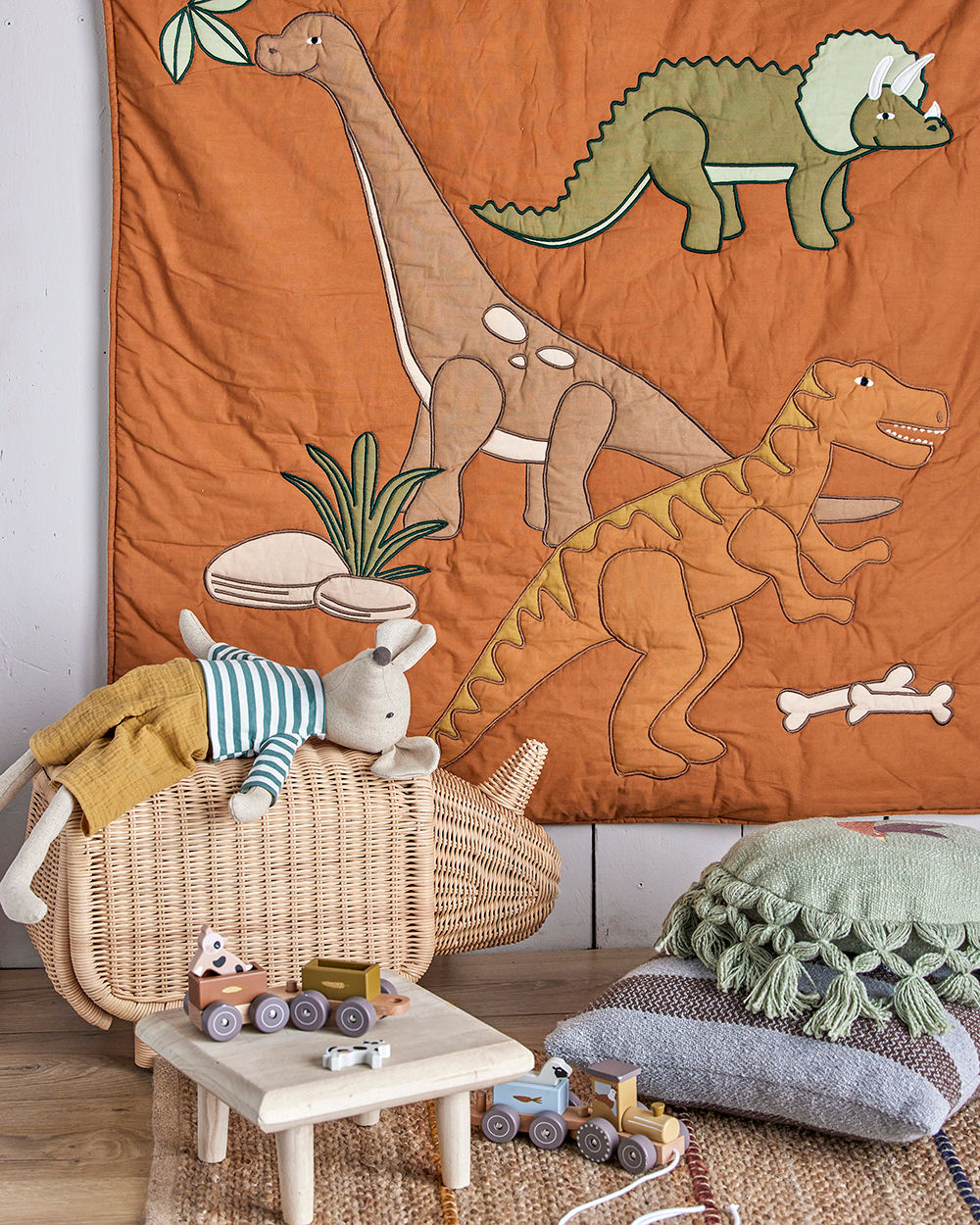 Soffe Hocker mit Stauraum, Natur, Rattan