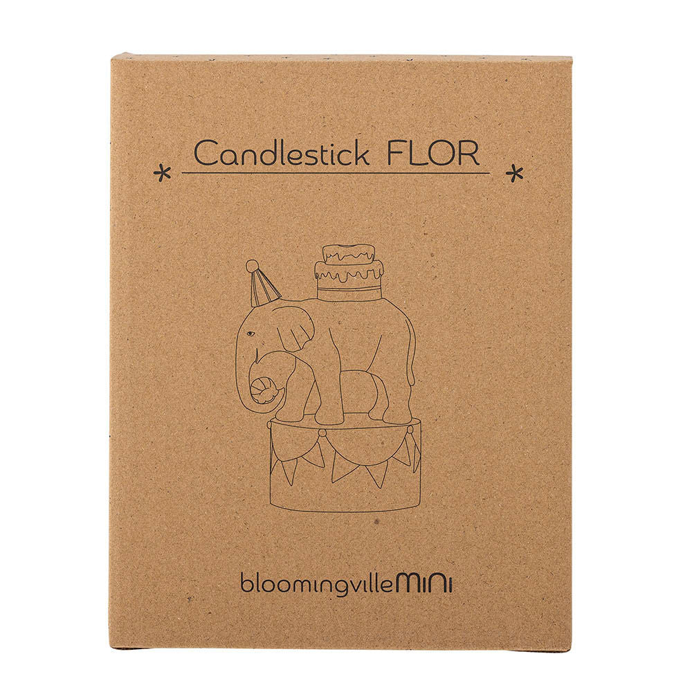 Flor Kerzenhalter, Grau, Polyresin