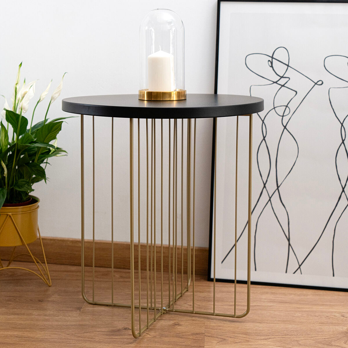 Side table Vinthera Moa Golden Metal 44 x 47,8 cm-1