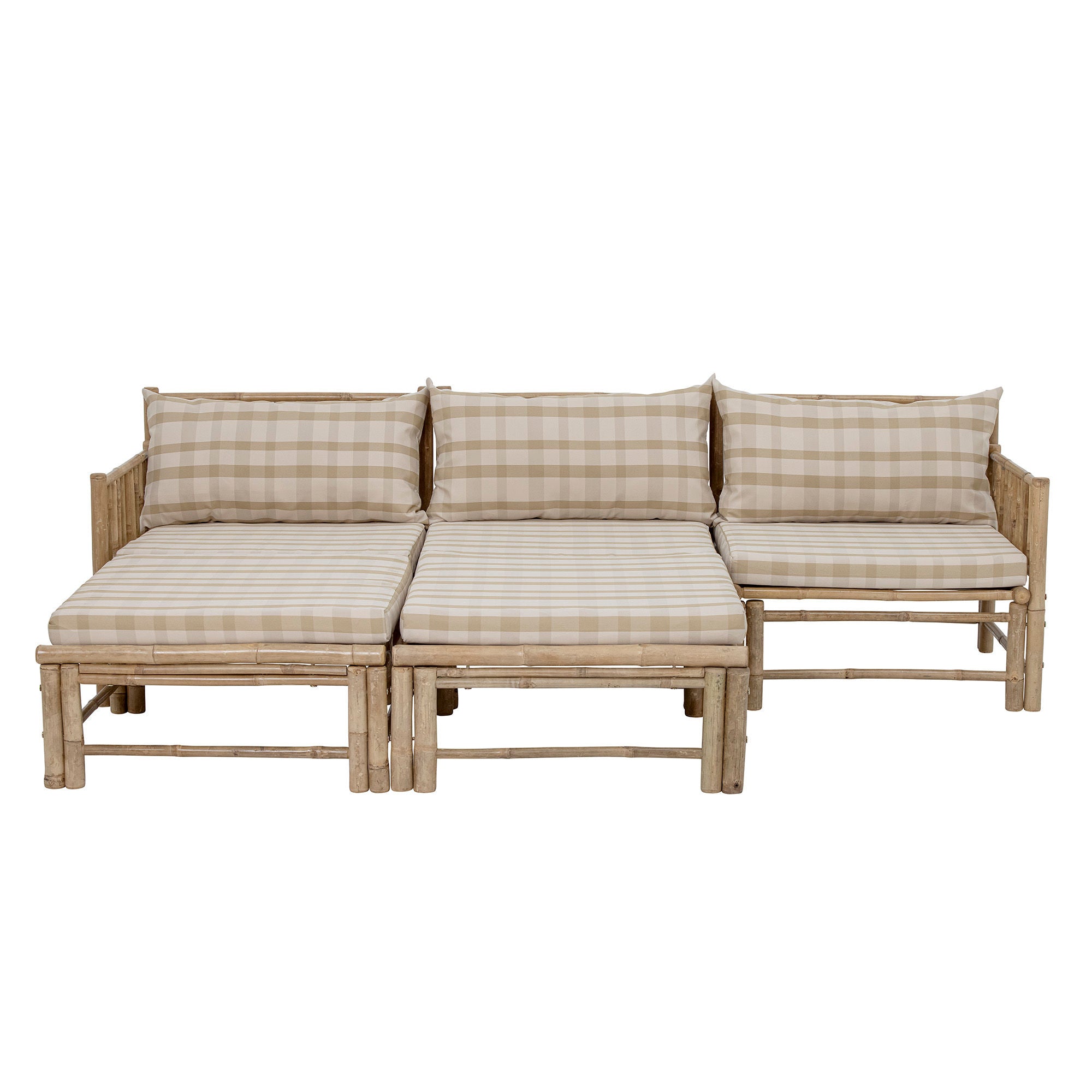 Korfu Modul-Sofa Rechte Ecke Natur Bambus Flexibles Outdoor Modul System