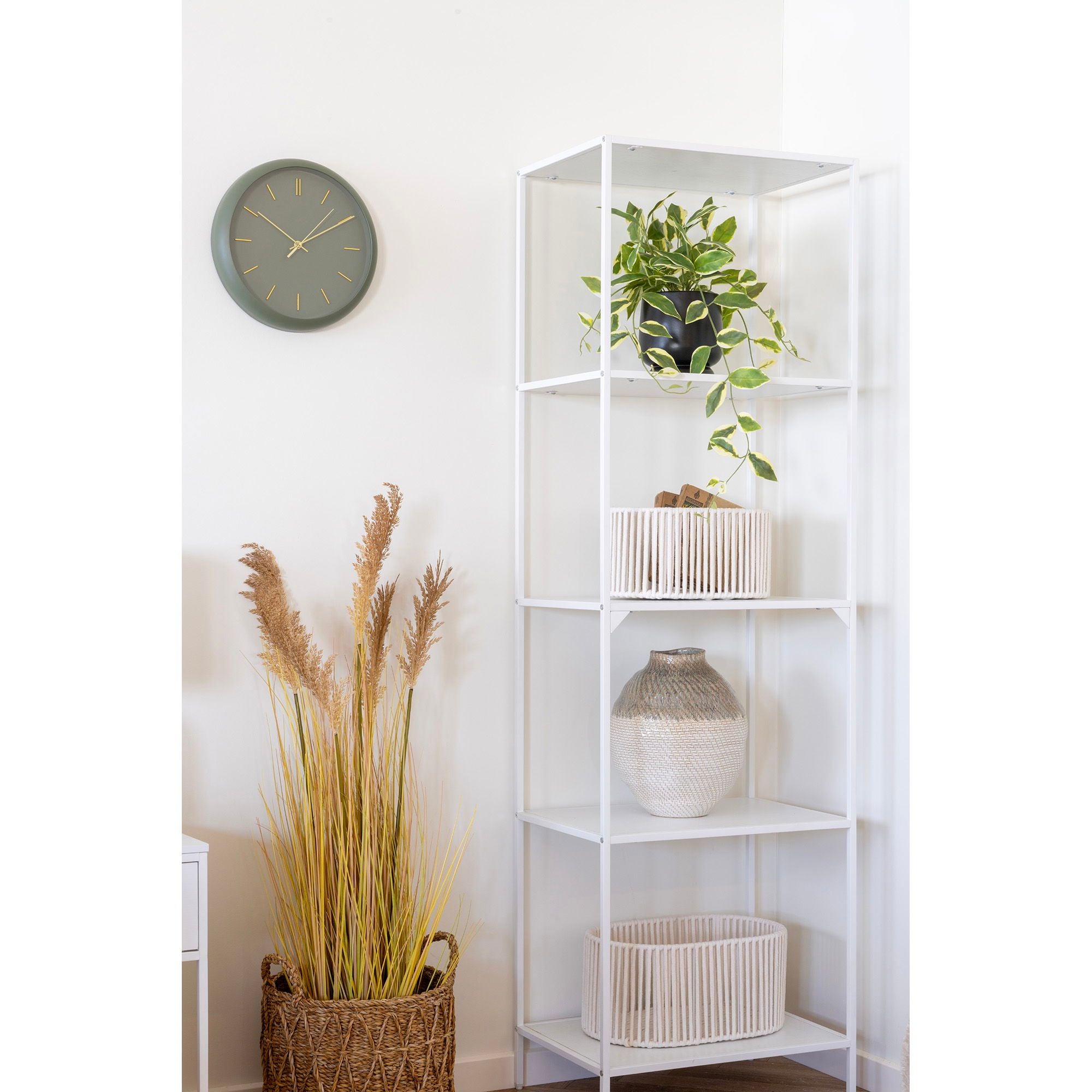 Keramikvase in Weiß/Grün – ø26 x 30,5 cm