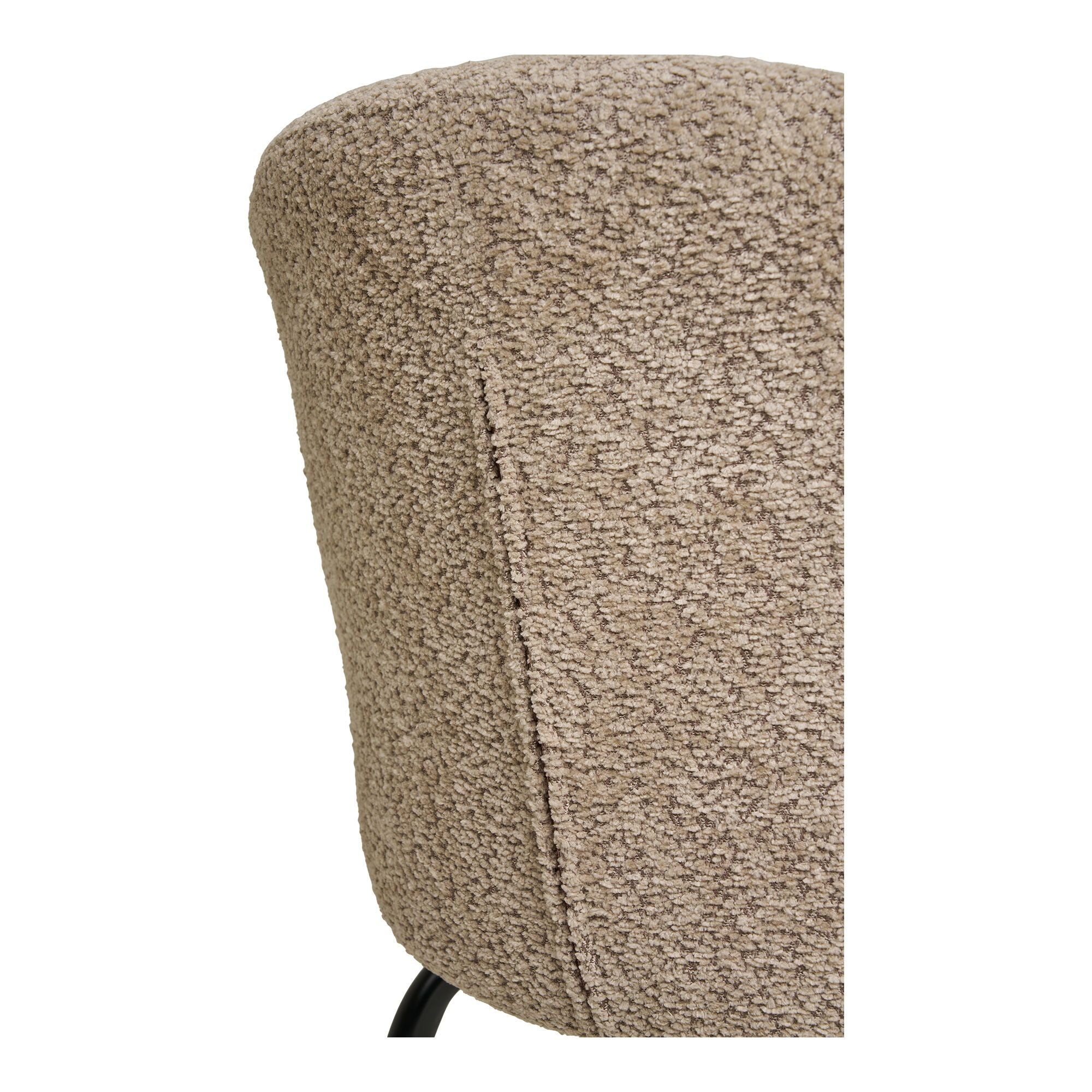 Safira Esszimmerstuhl im 2er-Set, Beige Bouclé mit schwarzen Beinen