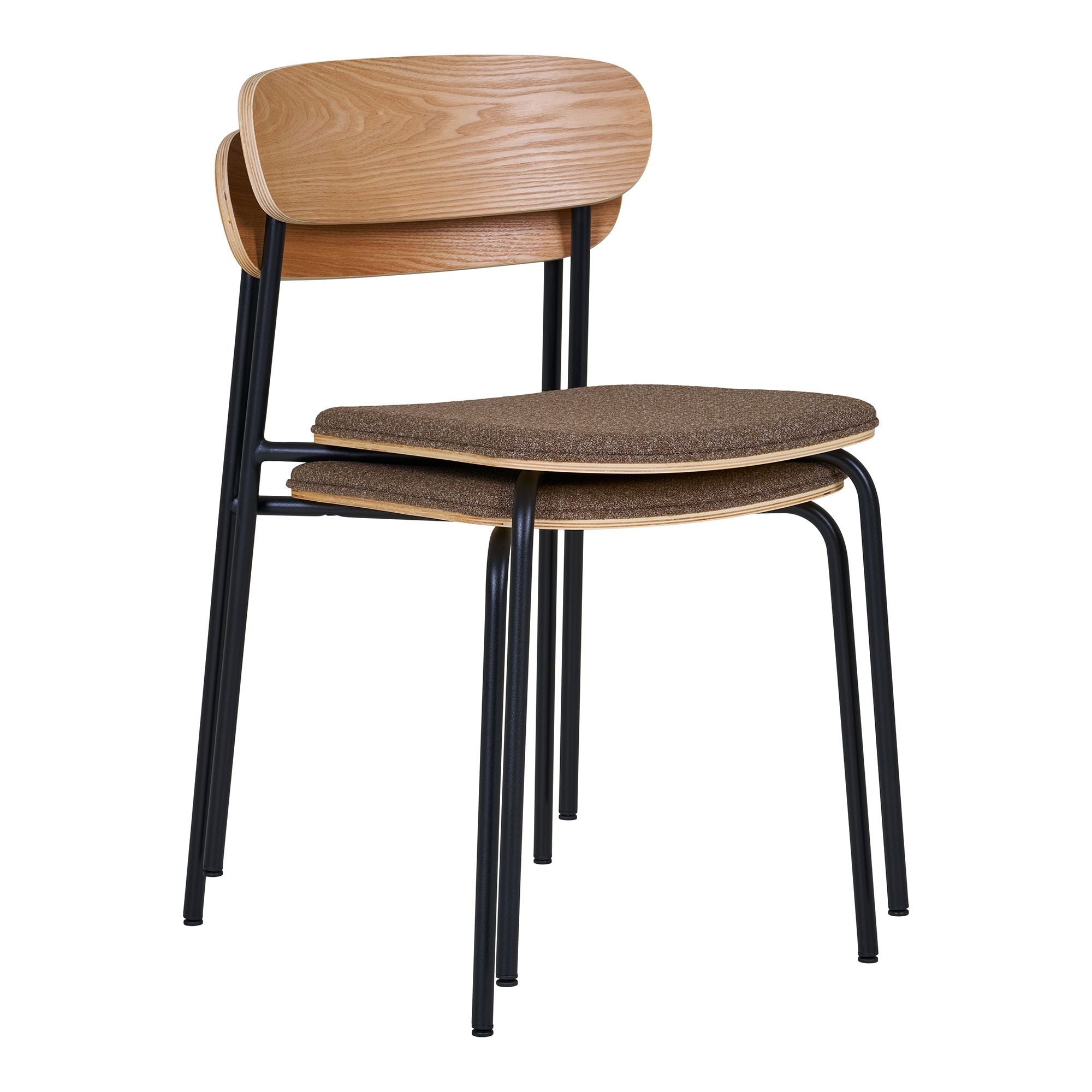 2er-Set Esszimmerstühle mit Rückenlehne aus Eschenholz