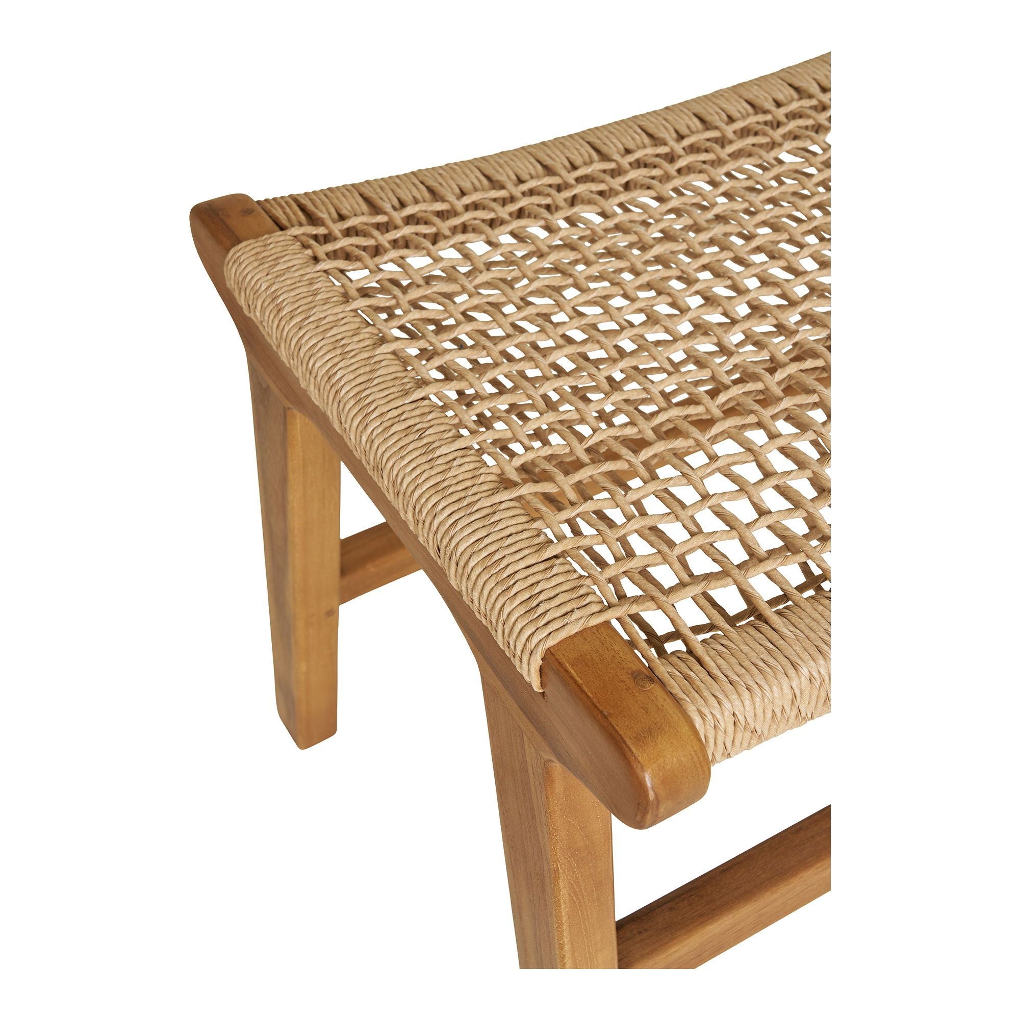 Derby Fußhocker aus Teak & Polyrattan, Natur