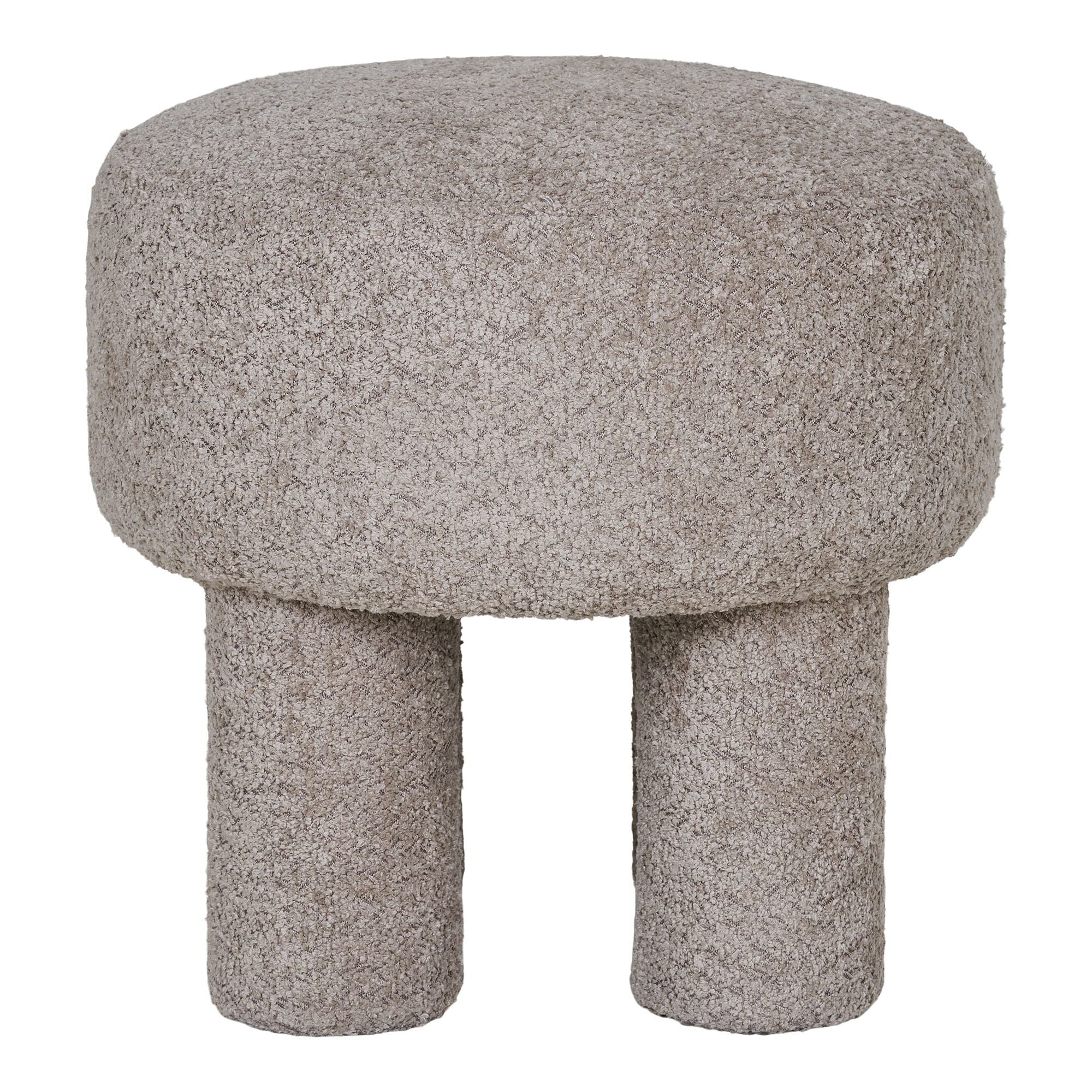 Perth Pouf Hocker Canberra, Hellgrau, Ø43