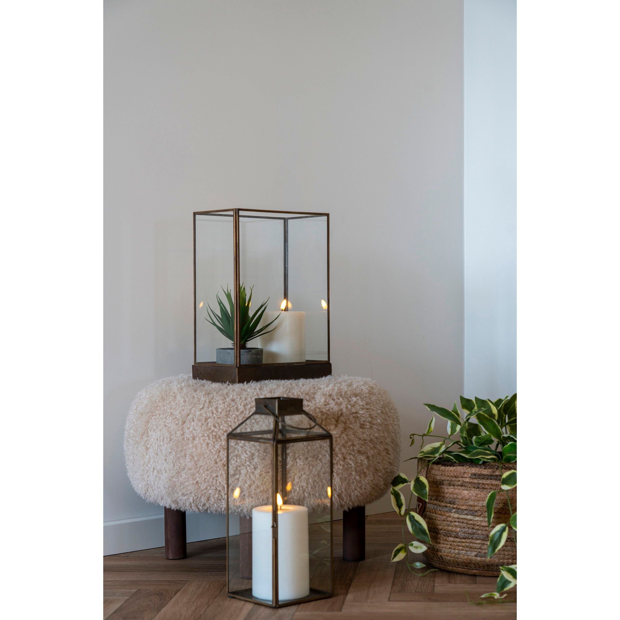 Inverness Pouf Helles Braun Weich Gefüttert