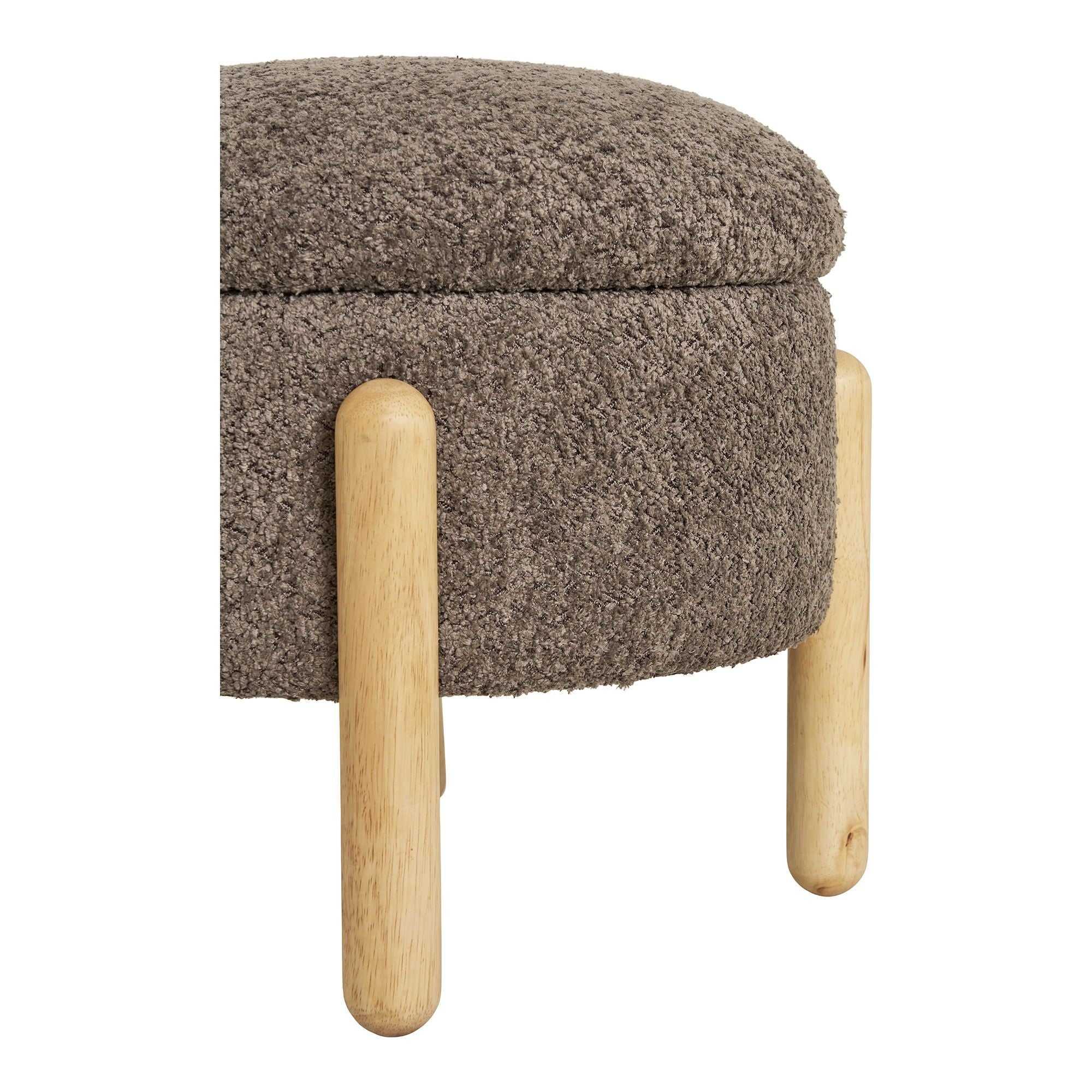 Medas Pouf mit Stauraum Bouclé braun/natur