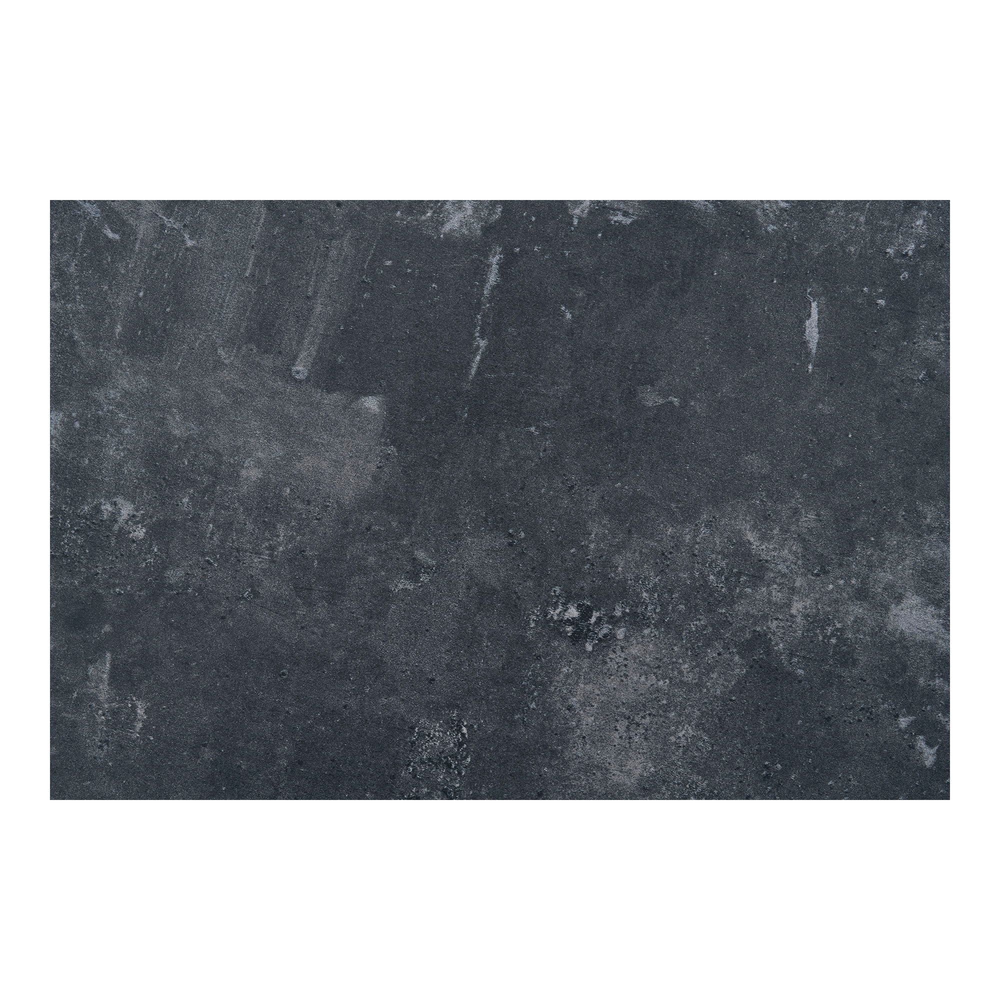 Fano Café-Tisch – Melamin, Dark Stone, Schwarzes Metallgestell, 70 × 70 cm