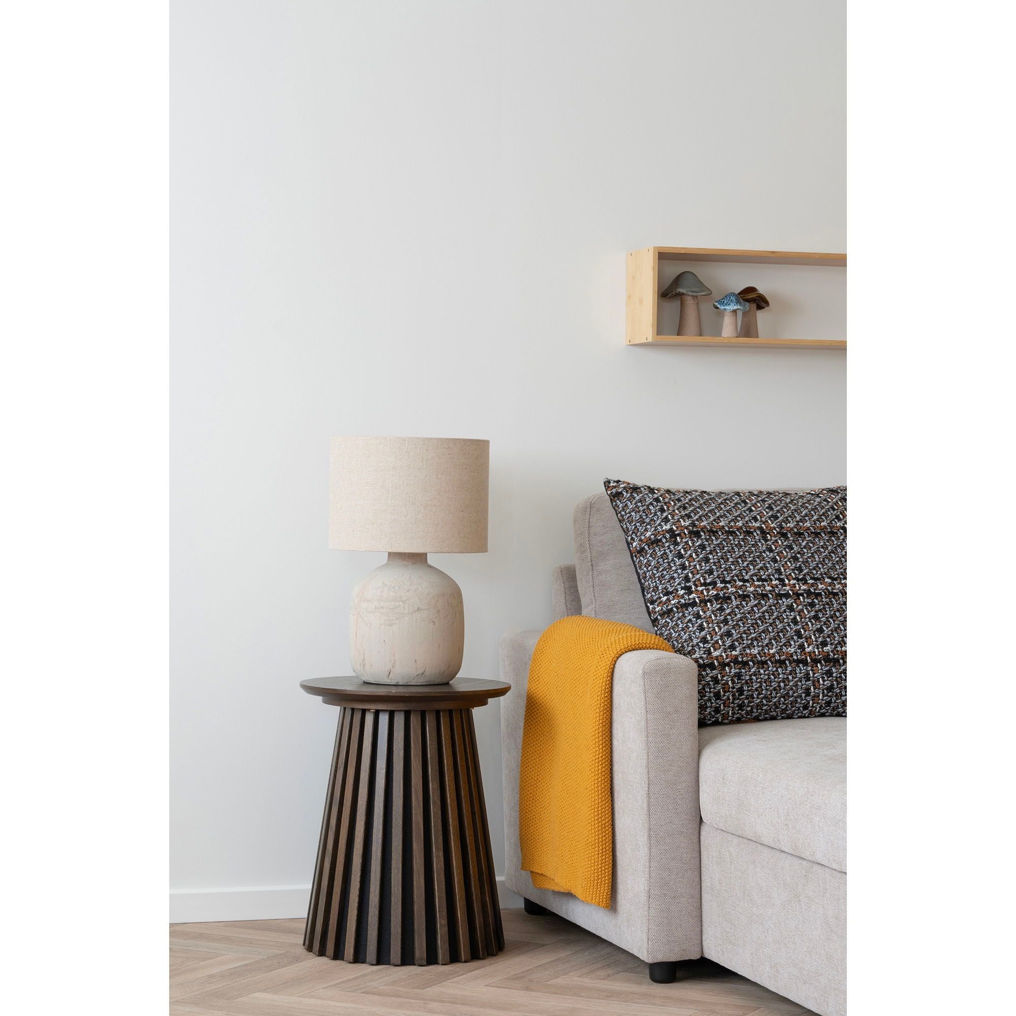 Santos Plaid aus recycelter Baumwolle, Ocker