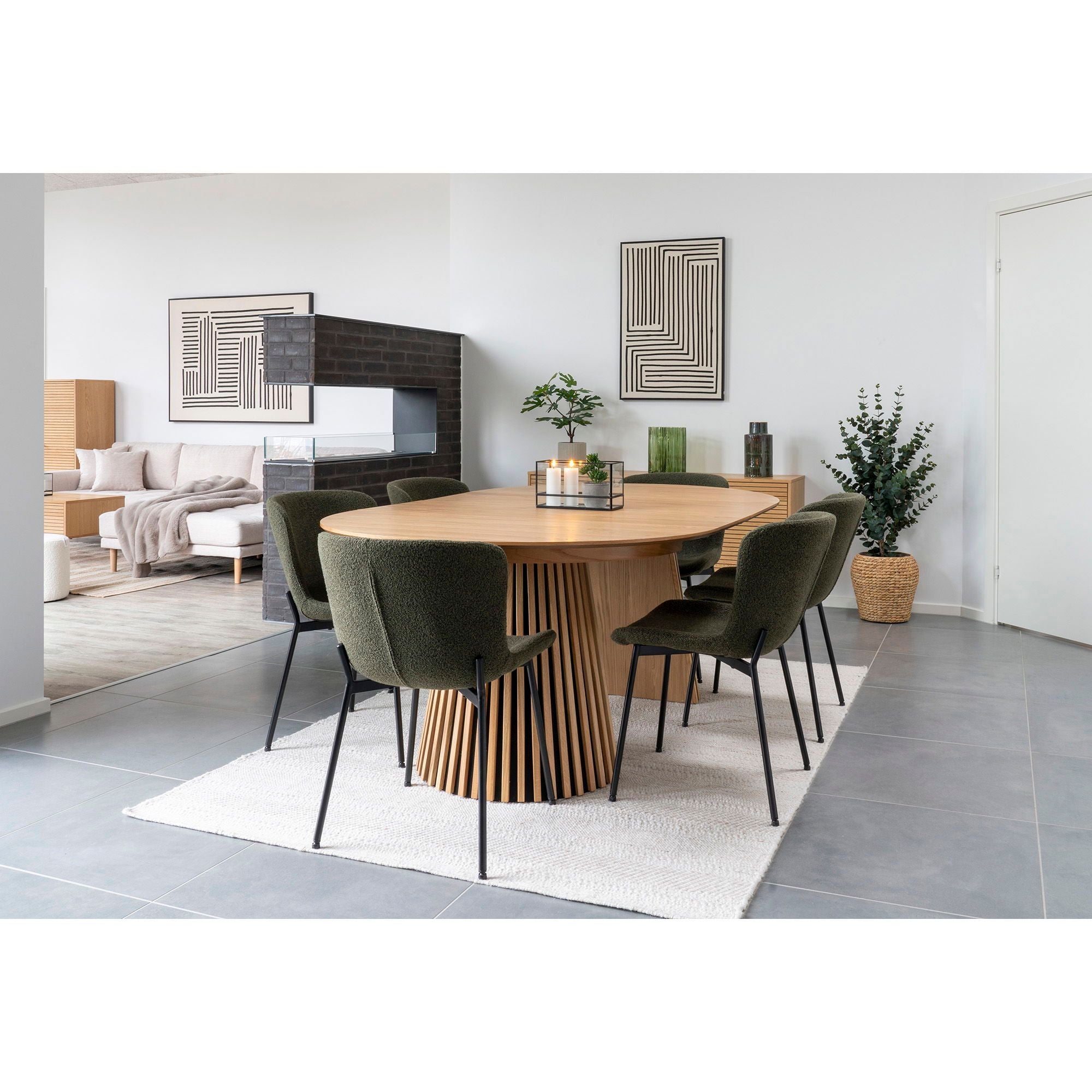 Vase aus Keramik, Grün/Braun