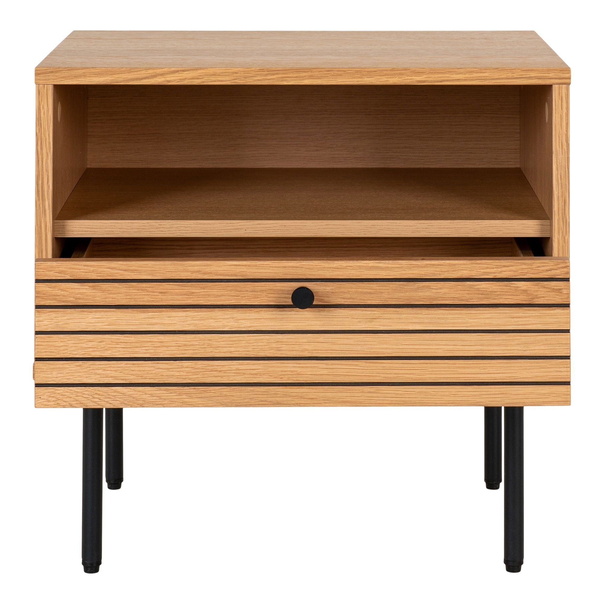 Kyoto Beistelltisch mit 1 Schublade, Eichenfurnier natur