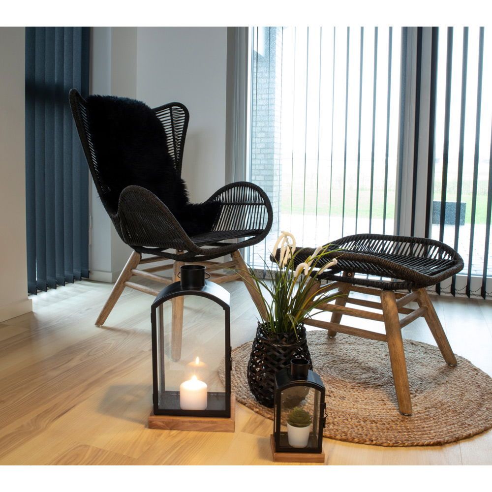 Kunstfell Lamm in Schwarz