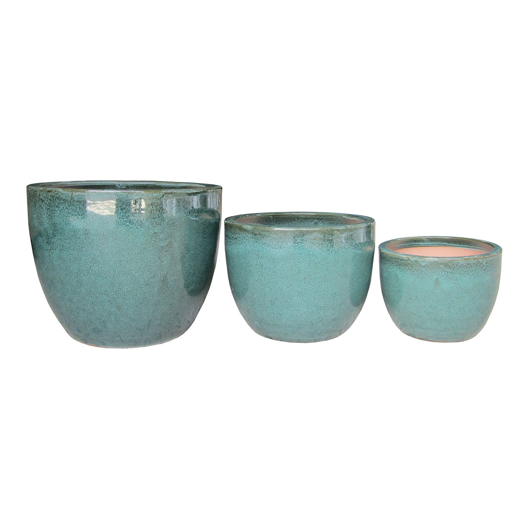 Burnley Pflanzgefäße Set 3-teilig Keramik grün
