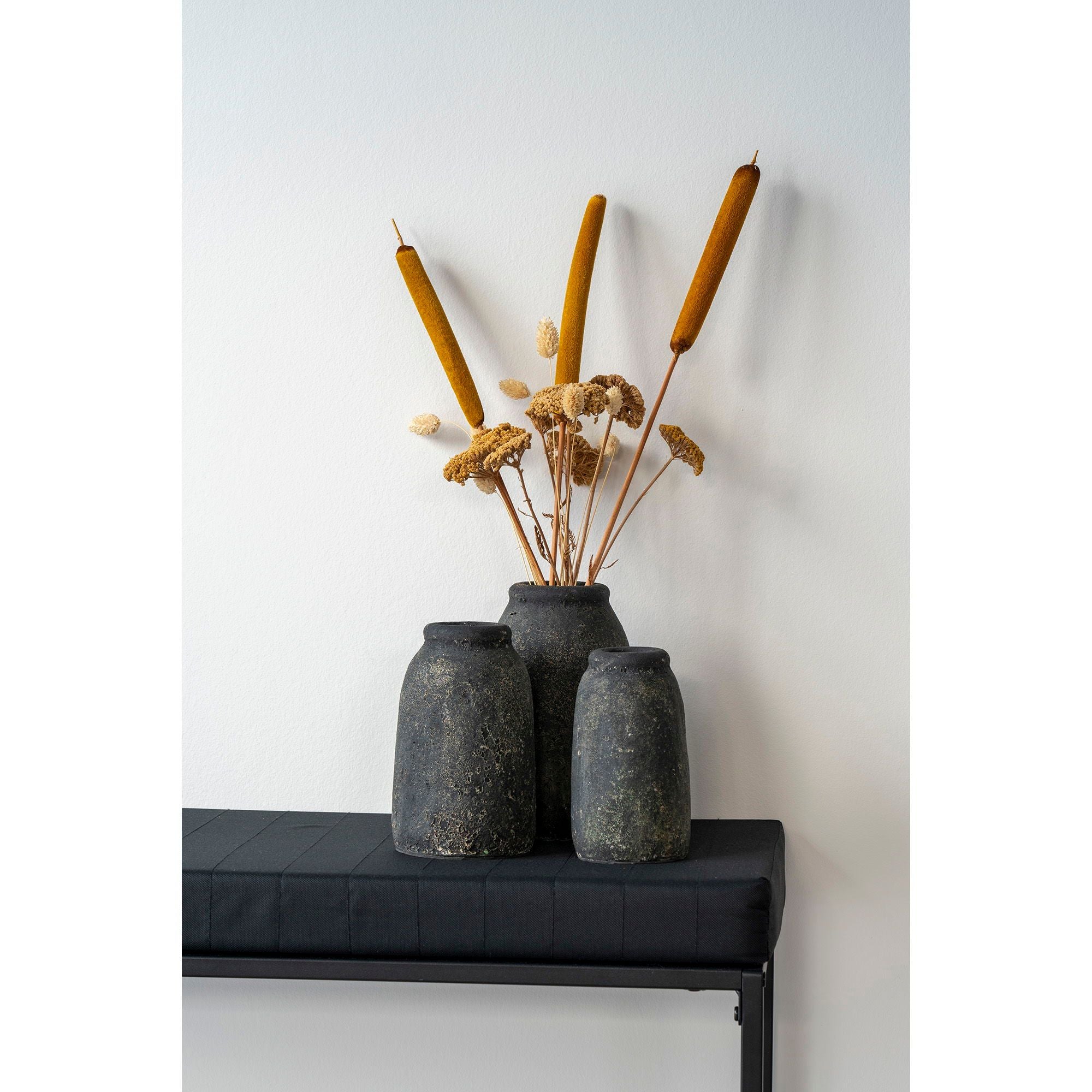 Velas Deko-Vasen Set 3-teilig Terrakotta dunkelgrau