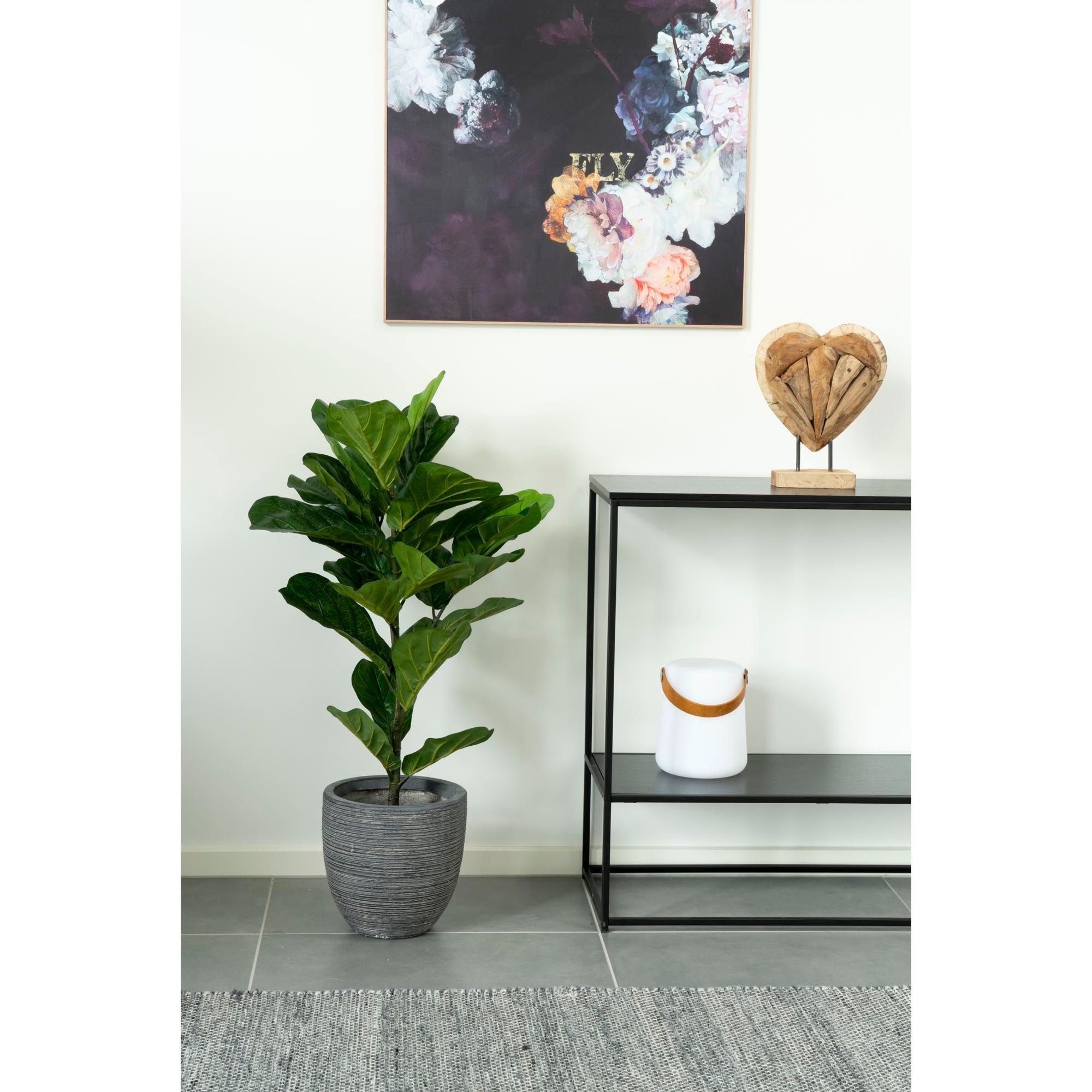 Fiddle Leaf Tree Kunstpflanze Pflegeleicht Grüne Blätter 100 cm Höhe für Innenräume Natürliche Optik