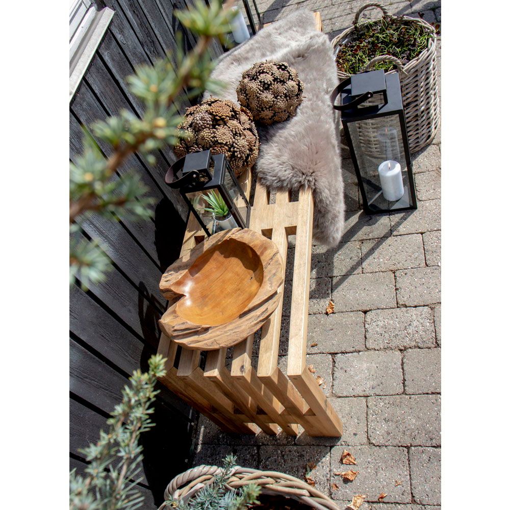 Rio Teakholz Schale Natur Natürliche Maserung 30x10 Zentimeter Handgefertigt