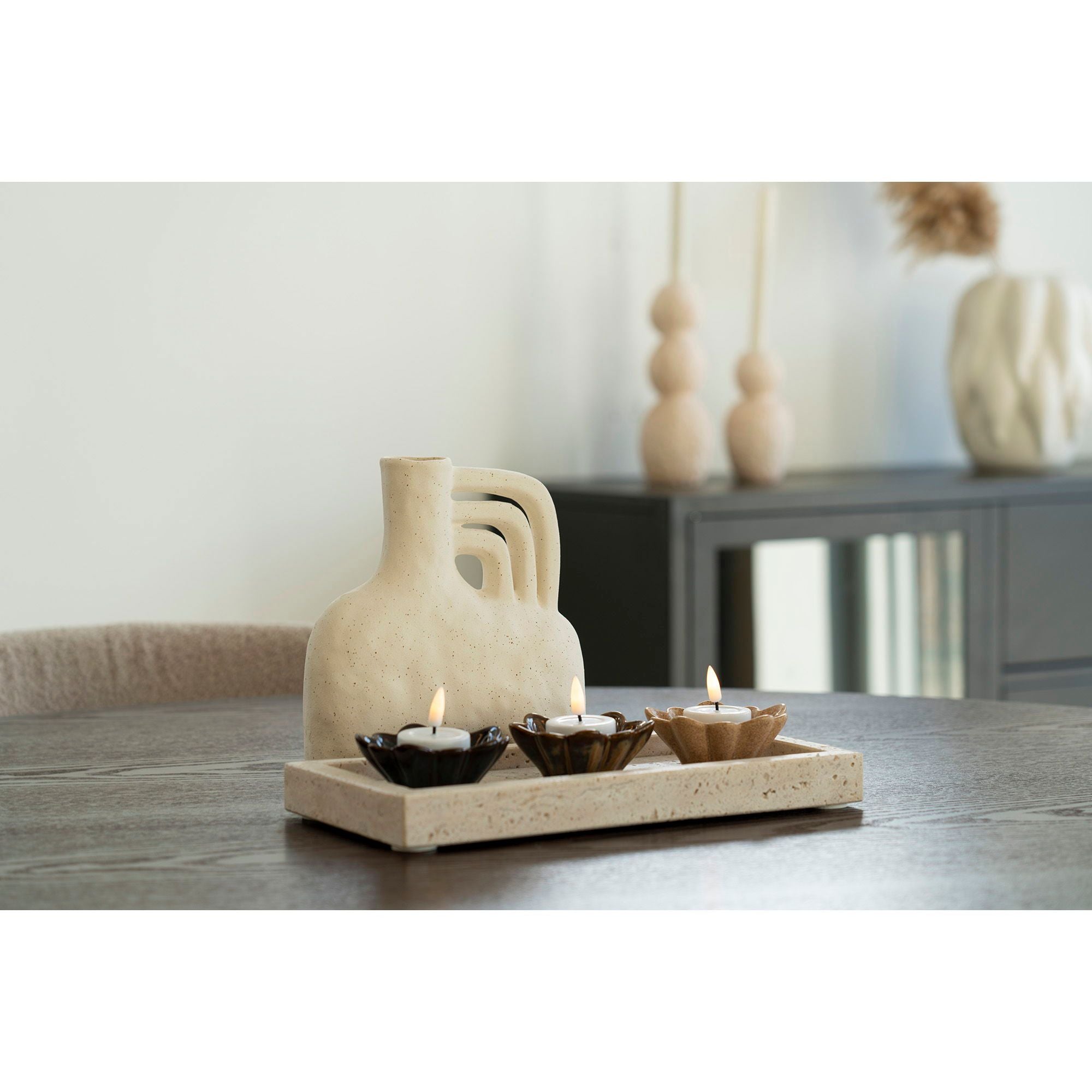 Tray Travertin Natur Tablett 30,5x15 cm Praktisch Servier und Dekotablett