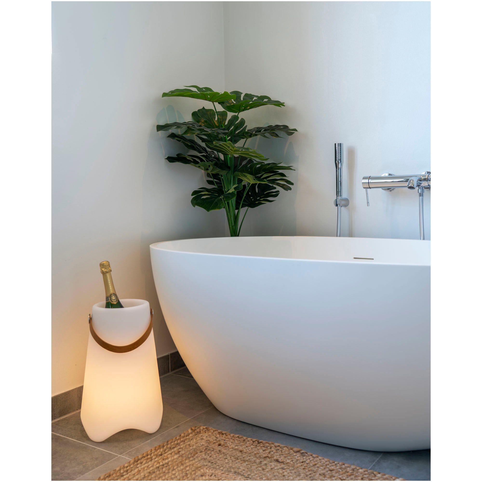 Bristol LED Weinkühler Tragbar mit Tragegurt Wiederaufladbar und Beleuchtung für Kühles Weinvergnügen Weiß