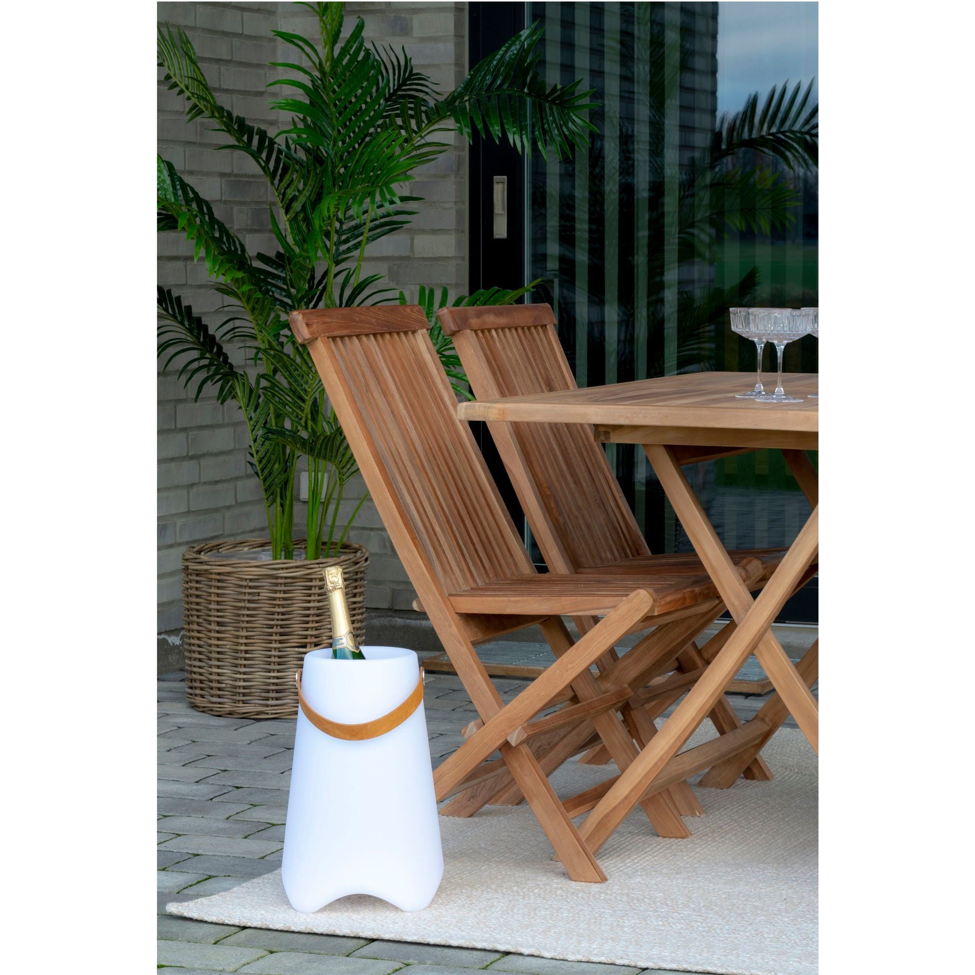 Bristol LED Weinkühler Tragbar mit Tragegurt Wiederaufladbar und Beleuchtung für Kühles Weinvergnügen Weiß