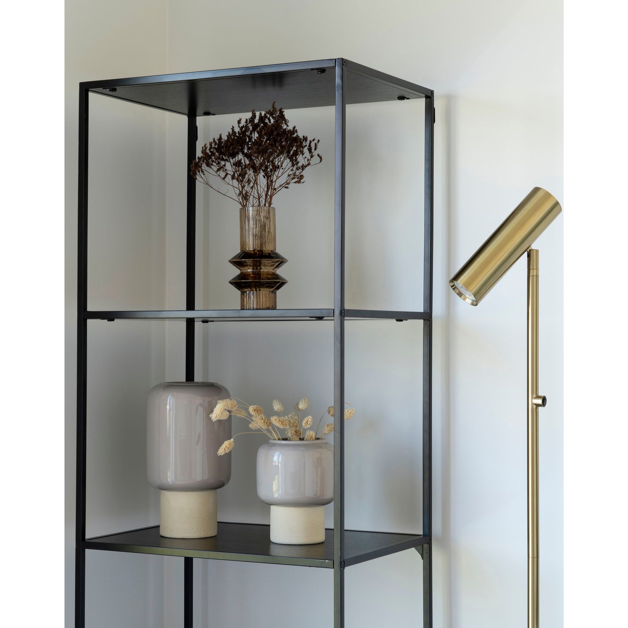 Paris Stehlampe aus Messing mit Textilkabel, 210 cm