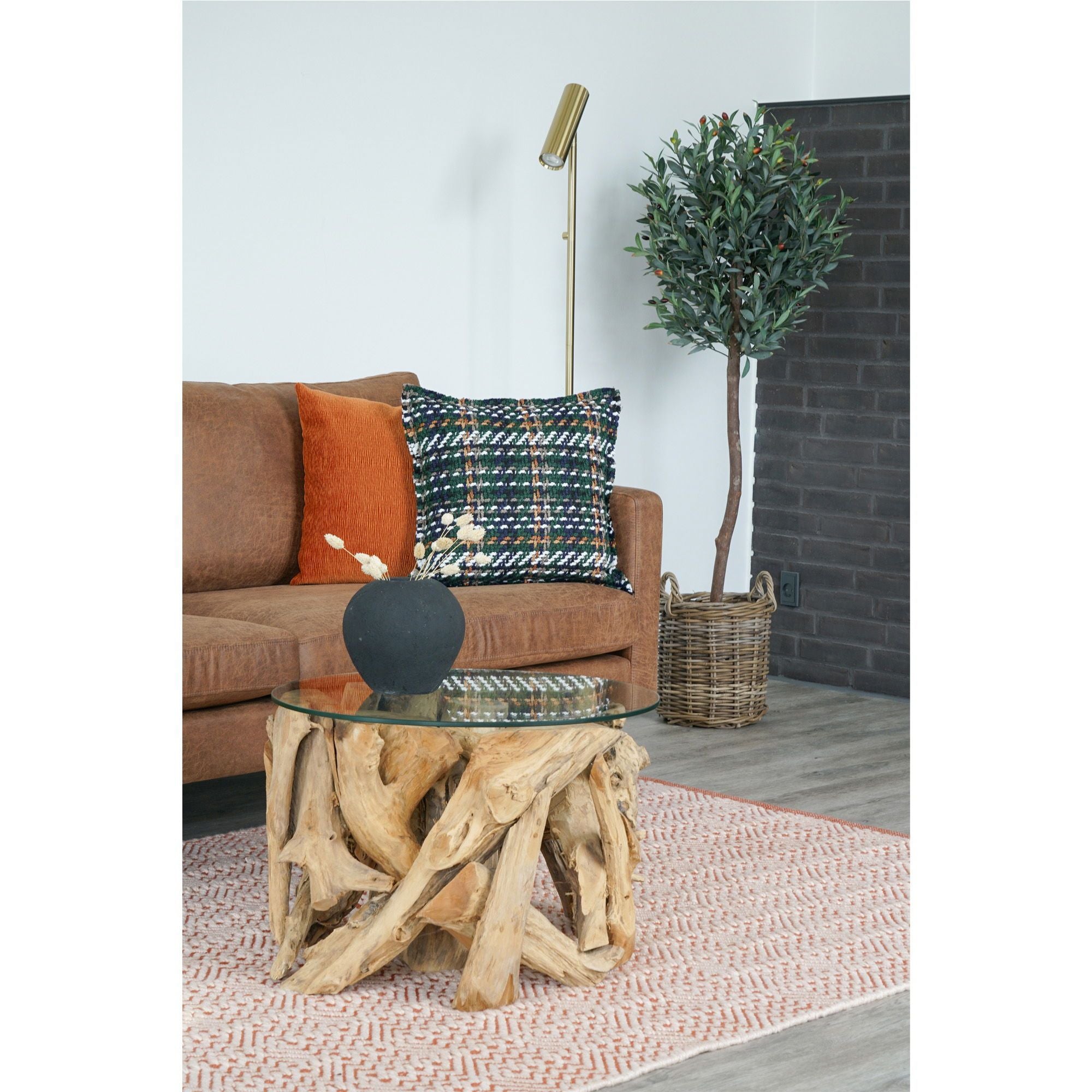 Paris Stehlampe aus Messing mit Textilkabel, 210 cm